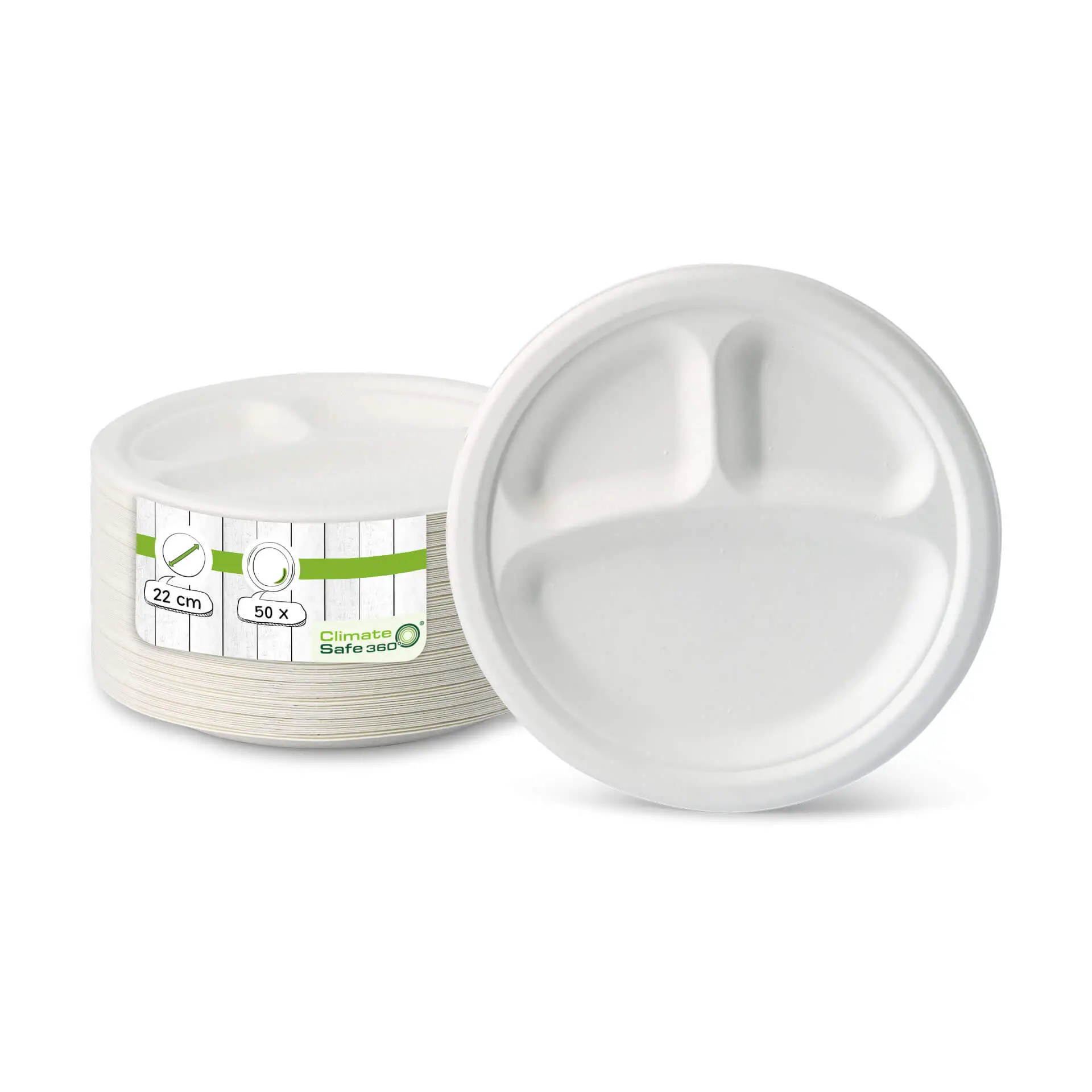 Menüteller aus Zuckerrohr Ø 22 cm, 3 Kammern, rund dtw014651-menueteller-aus-zuckerrohr-22-cm-3-kammern-rund