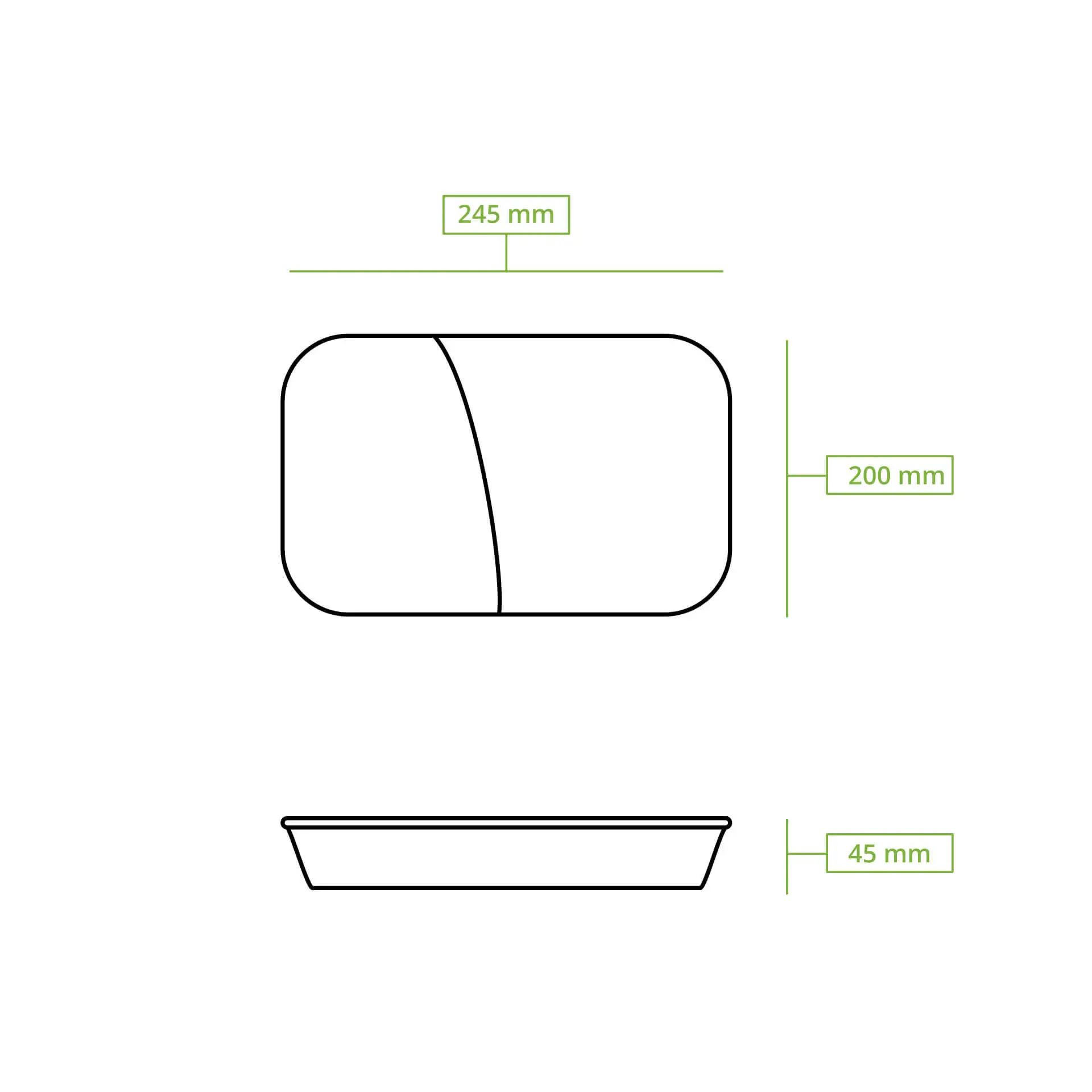| 2 FOR 1 | Reusable meal containers "merways Box" 24.5 x 20 x 4.5 cm, 2 compartments, HP4/2, spinach / dark green