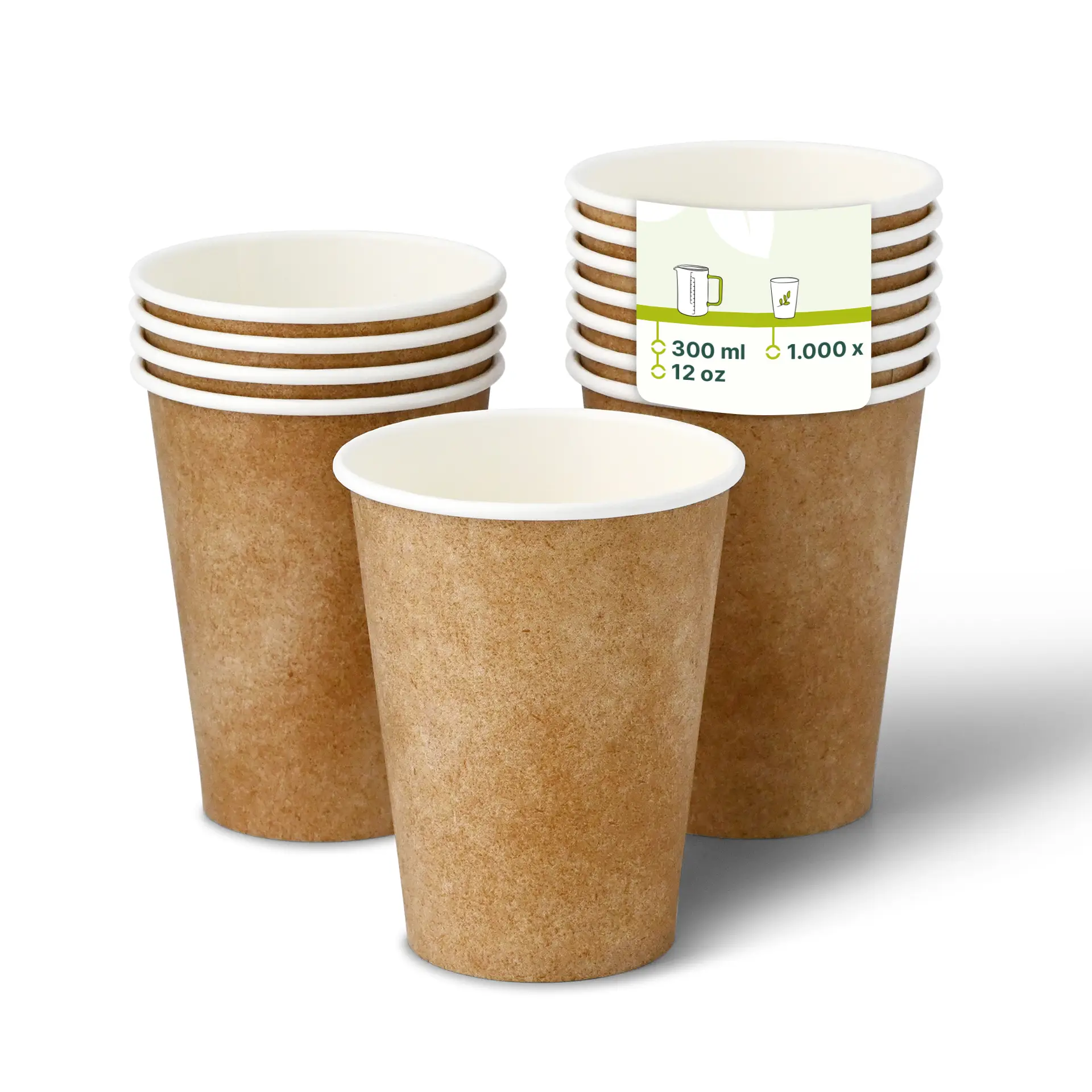 Pappbecher 300 ml / 12 oz, Ø 90 mm, braun, innen weiß dhd04536-pappbecher-300-ml-12-oz-90-mm-braun-innen-weiss