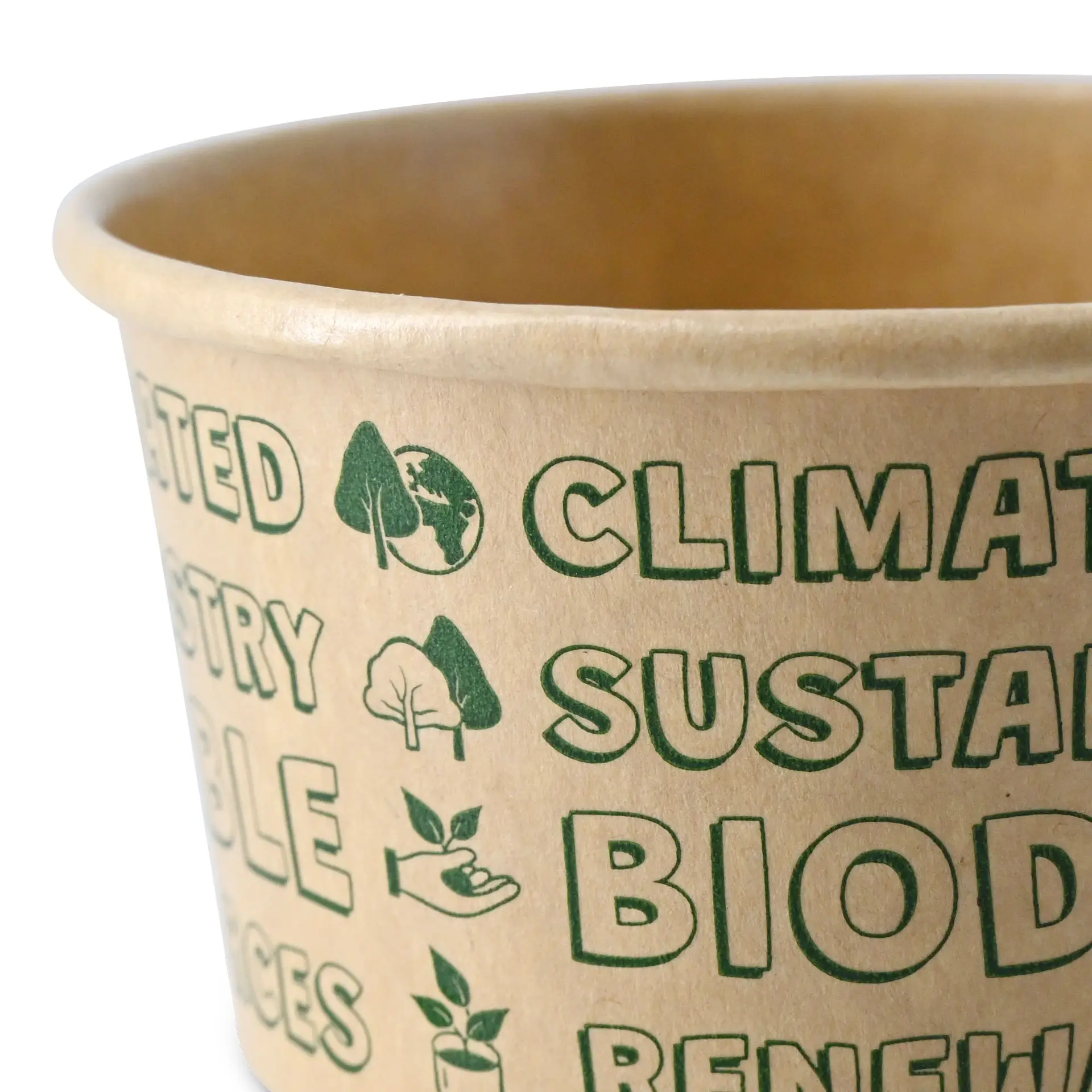 6 oz, max. 7.5 oz Paper Ice Cream Cups S, Ø 92 mm, brown