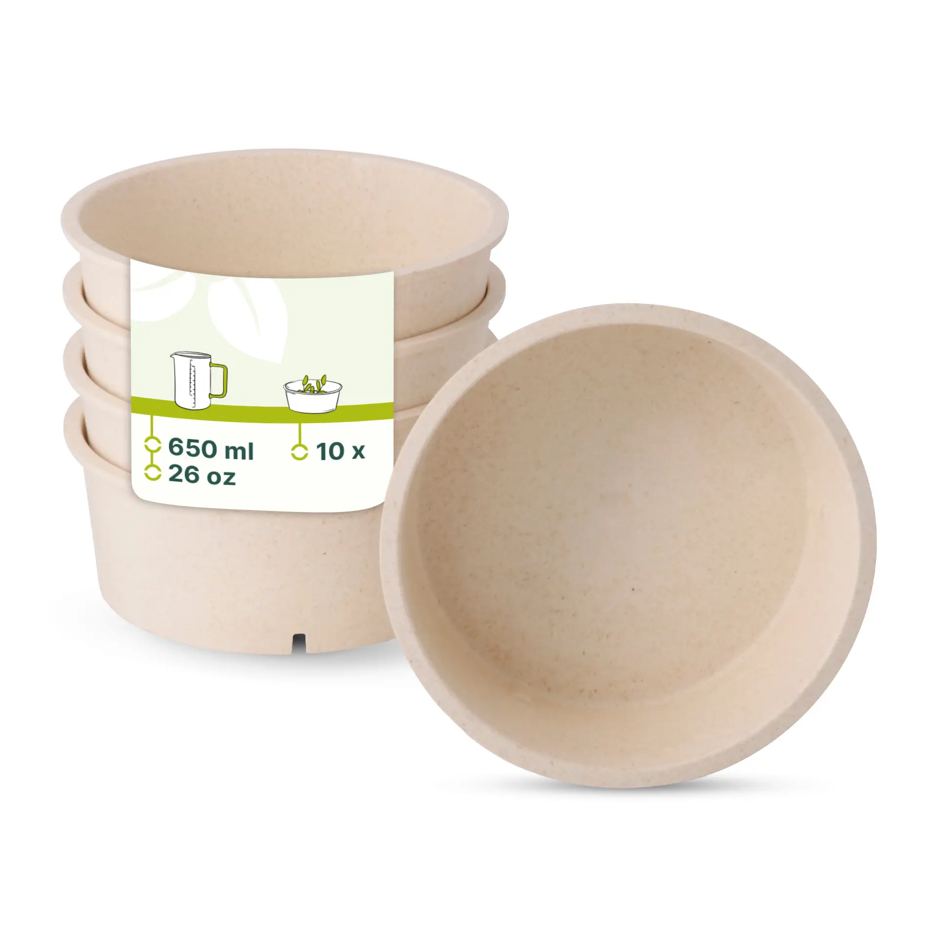 Mehrweg-Schalen "merways Bowl" 650 ml, Ø 150 mm, Cashew / creme-weiß Mehrweg-Schalen "merways Bowl" 650 ml, Ø 150 mm, Cashew / creme-weiß