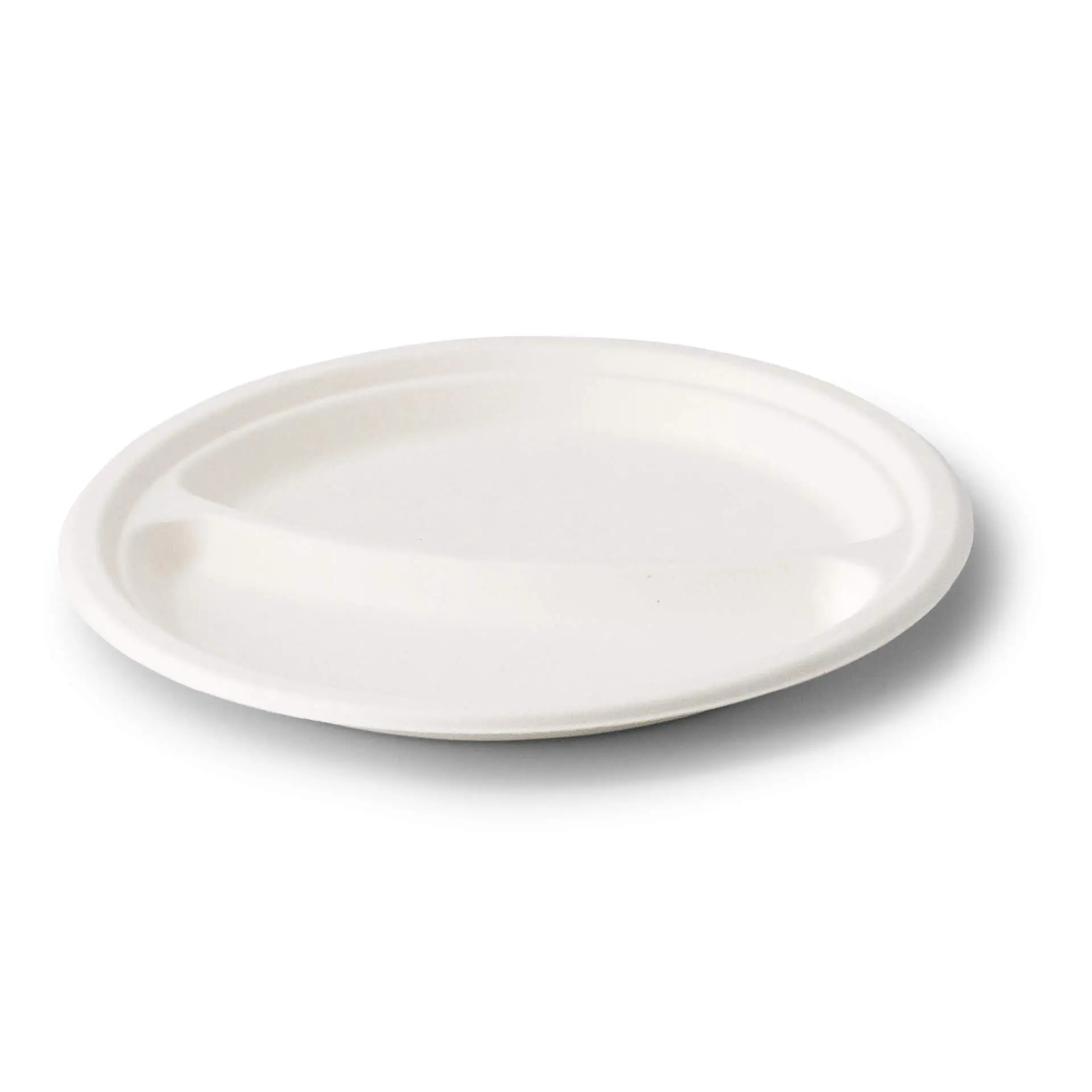 Ø 26 cm, Sugarcane-menu plate, 3 compartments, round Ø 26 cm, Sugarcane-menu plate, 3 compartments, round