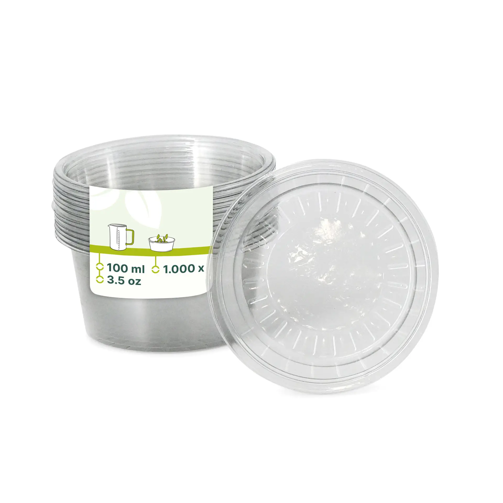 rPET-Portionsbecher 100 ml, Ø 75 mm, transparent