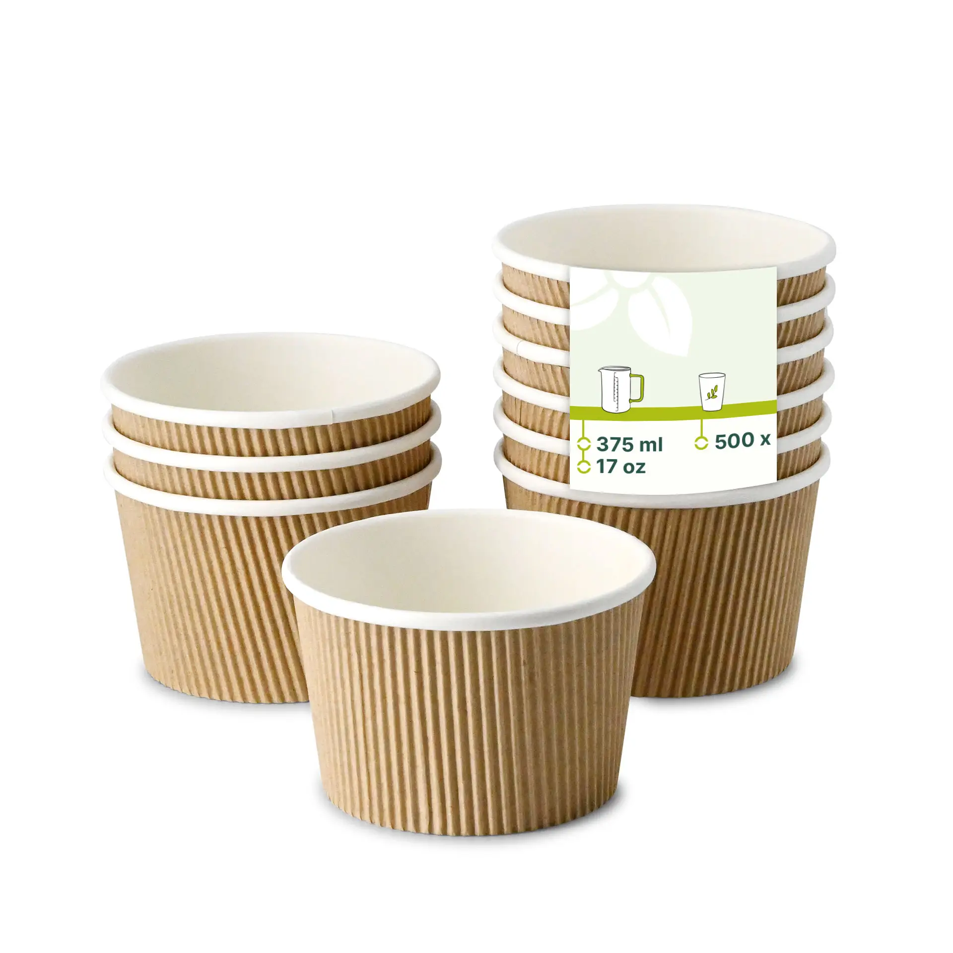 Riffel-Suppenbecher 375 ml, braun