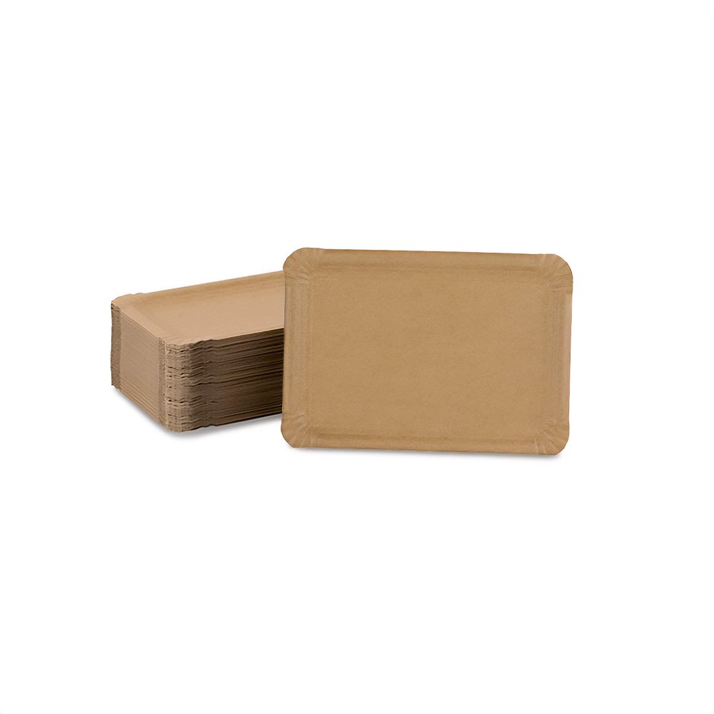Pappteller 16,5 x 23,5 cm, braun, rechteckig