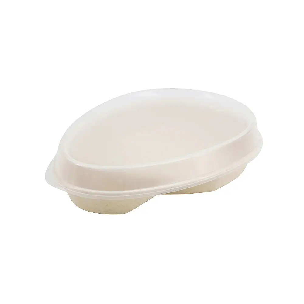 | 2 FÜR 1 | Second-Hand-Set Mehrweg-Teller merways Plate 2 Kammern, Cashew / creme-weiß