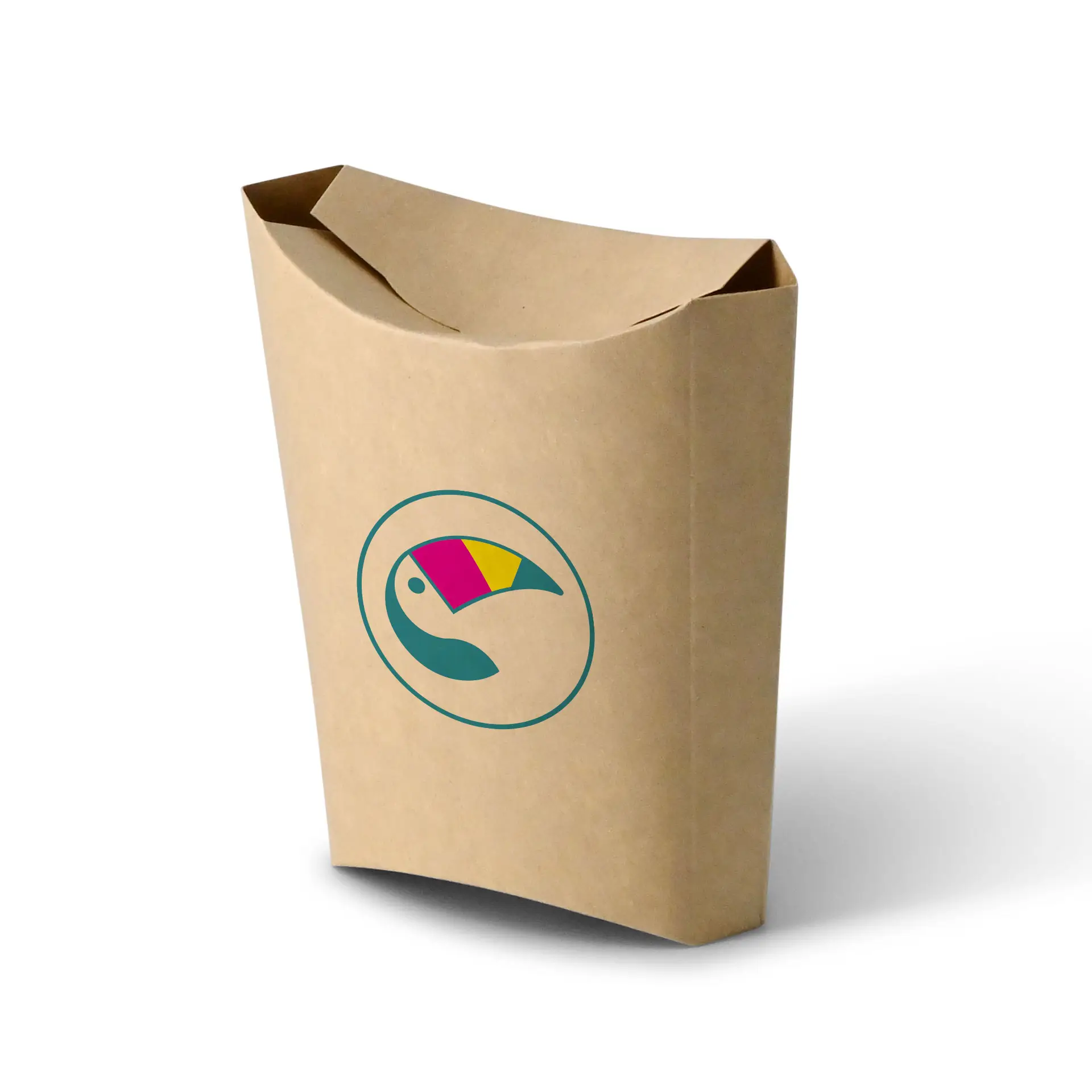 Pommes Verpackung bedruckt, 3 x 17,6 x 9 cm, PE-beschichtet, verschließbar