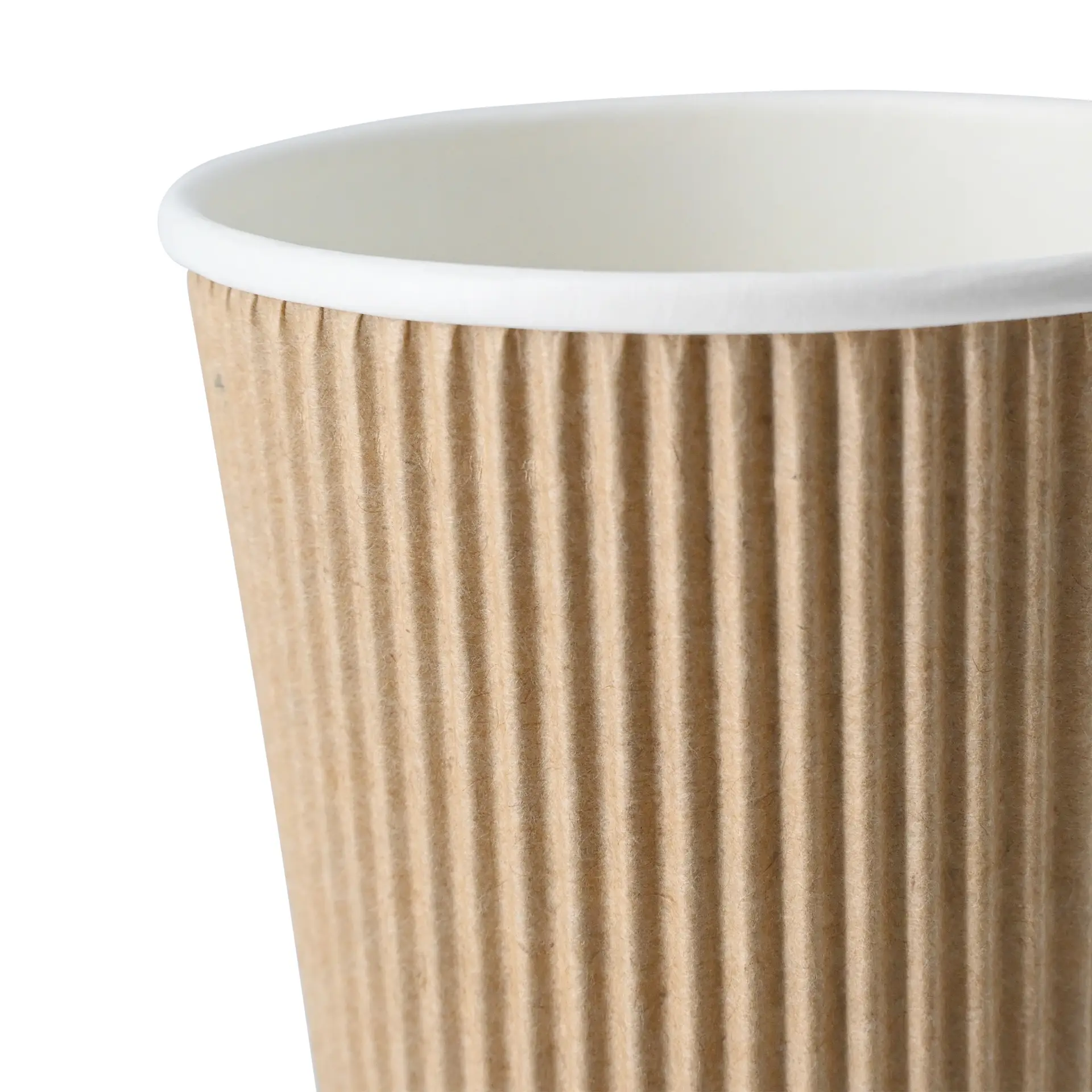 16 oz Take away coffee cups (coated) / Ripple cups, Ø 80 mm, brown, inner white con10027-01-0-riffelbecher-beschichtet-coffee-to-go-becher-400-ml-16-oz-90-mm-braun-innen-weiss-3