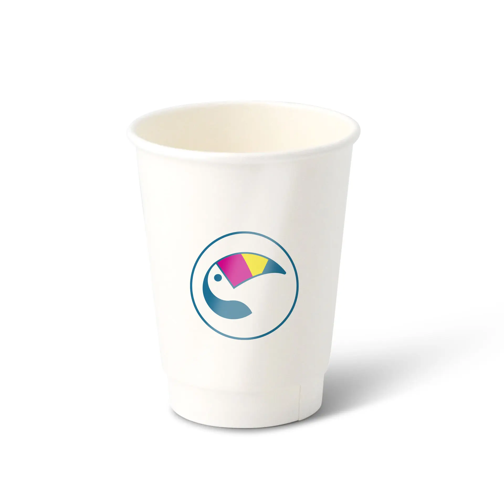 Custom Printed Paper Cups (Double-Walled) 300 ml / 12 oz, double-walled, white, glossy, water-based barrier