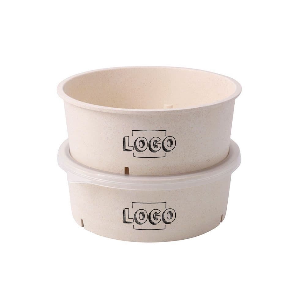 Mehrweg-Schalen "Häppy Bowl®" 1000 ml, Ø 185 mm, Cashew / creme-weiß, Individualdruck