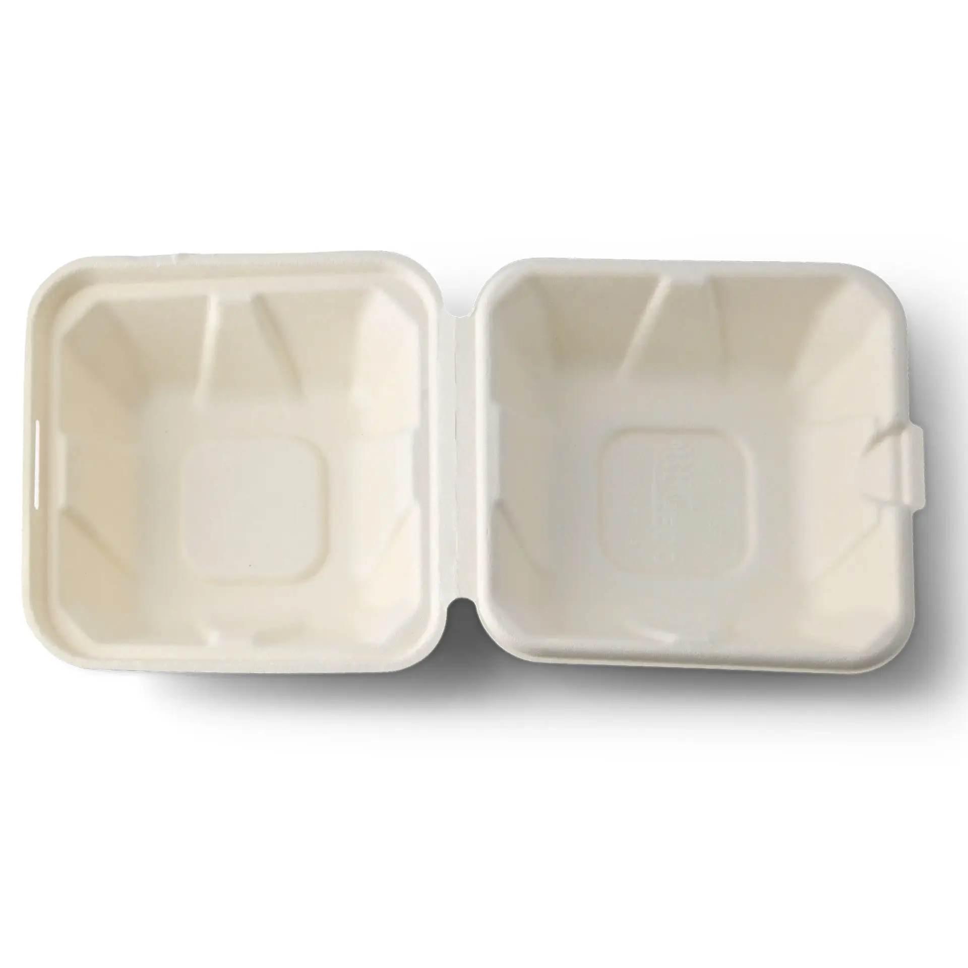 Wood fibre burger box 14.5 x 14.5 x 7 cm, square
