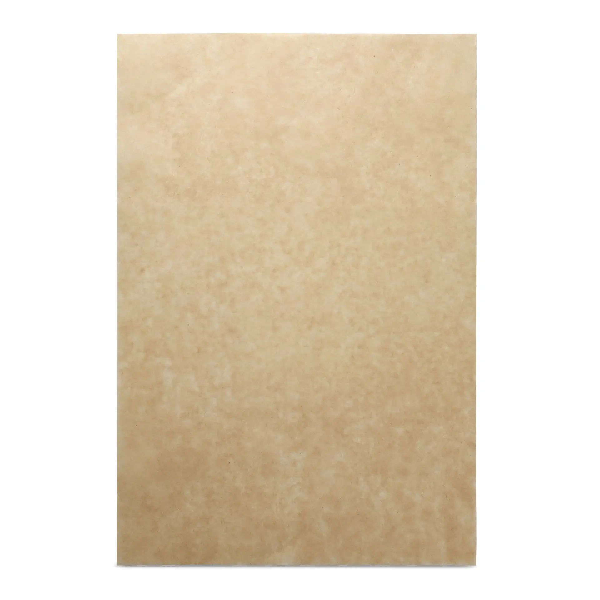 Braunes fettdichtes Verpackungspapier, vorgechnitten, 25 x 37 cm, geeignet für heiße und kalte Speisen.