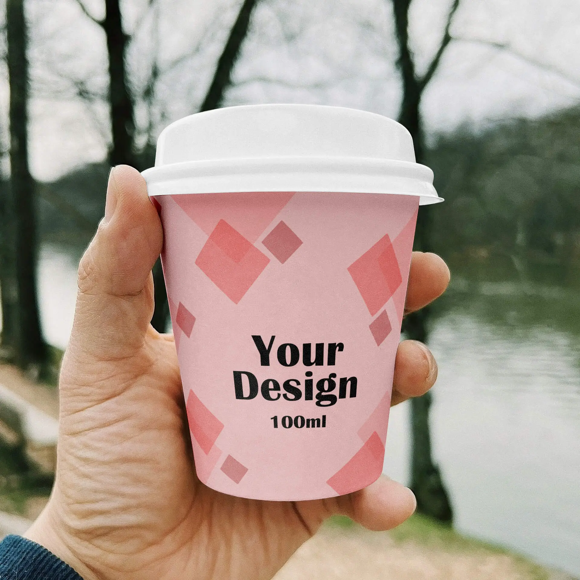 Printed take away coffee cups 100 ml / 4 oz, matt