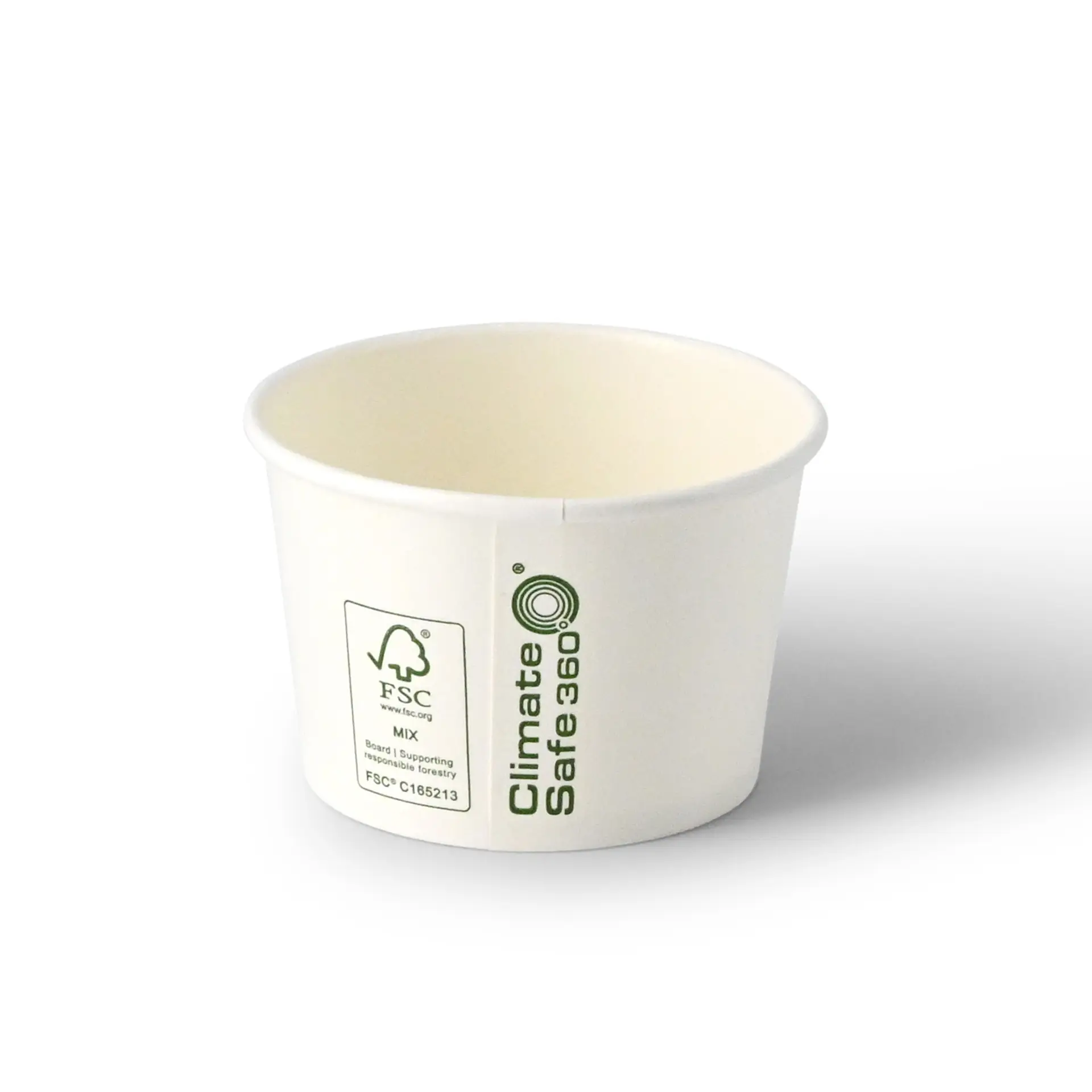 Eisbecher aus Pappe XXS, 75 ml, max. 130 ml, Ø 76 mm, weiß