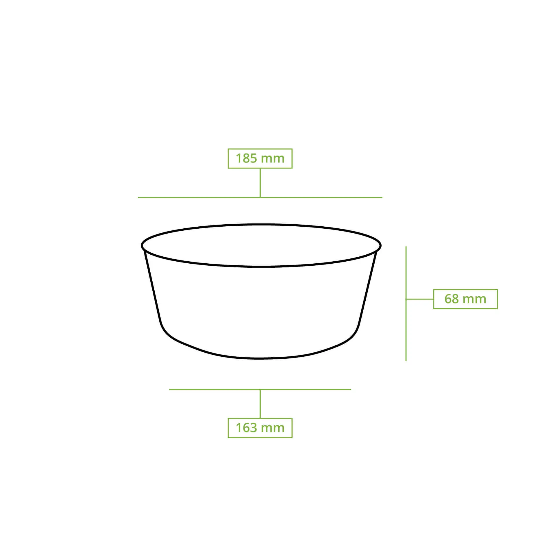 Paper-bowls (premium) 1.000 ml, Ø 185 mm, brown, round, eco-friendly coating