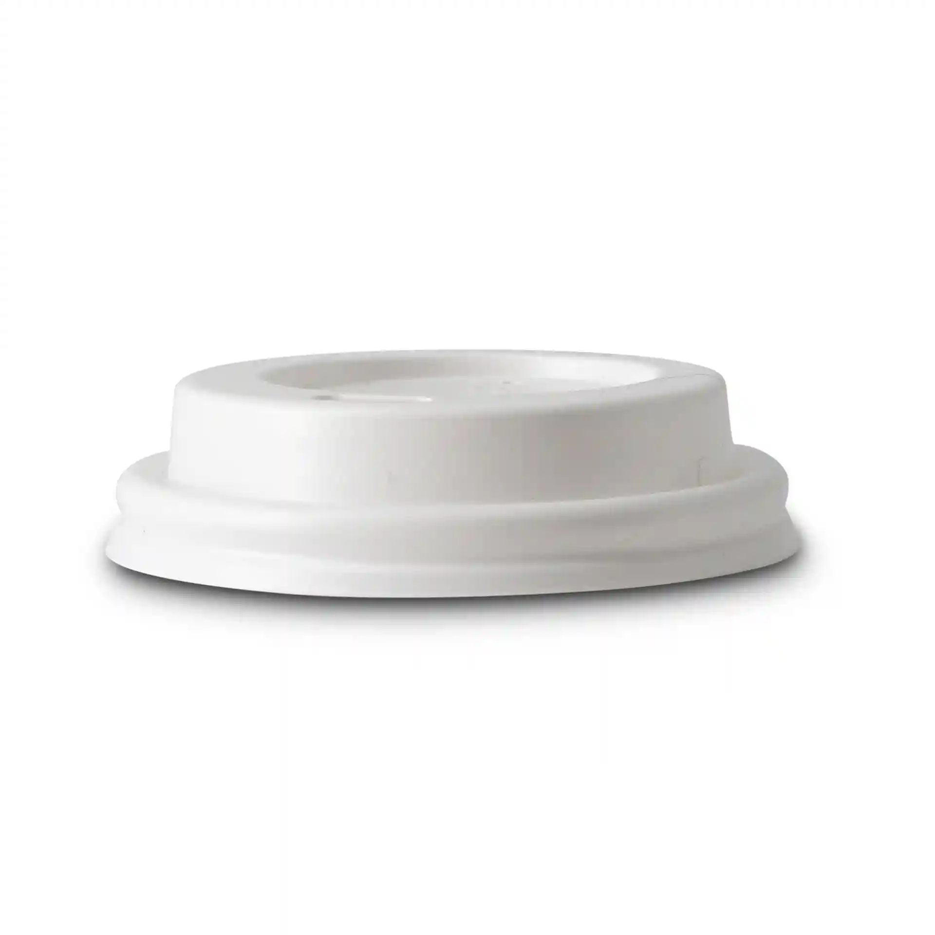 White round PS lid with a drinking hole, measuring 62 mm in diameter and 16 mm in height.