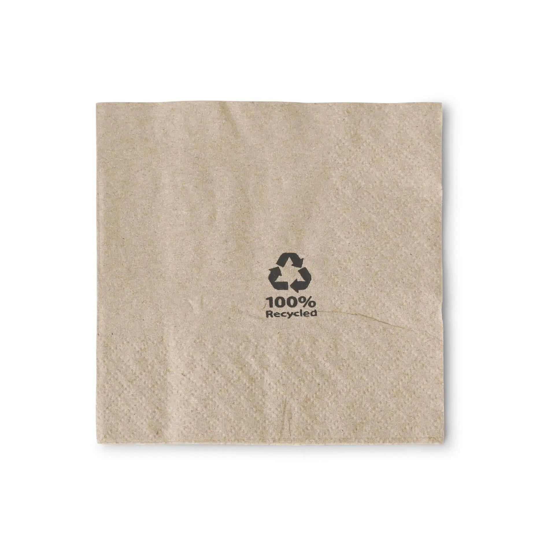 Cocktail napkins recycled paper 20 x 20 cm, 2-ply, 1/4 fold, brown