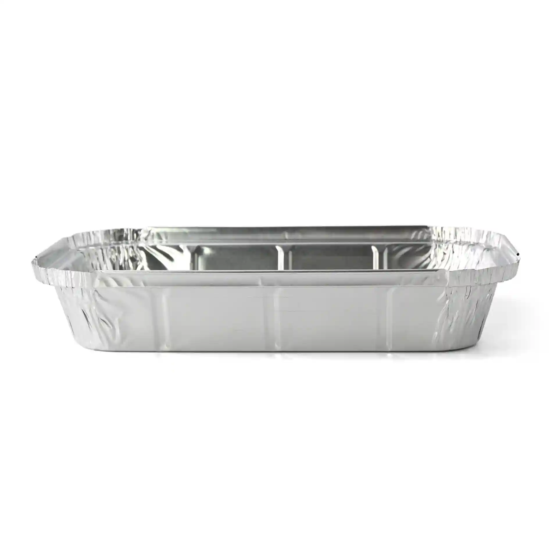 Rectangular aluminium container measuring 22.4 x 13.2 x 3.4 cm with a volume of 650 ml.