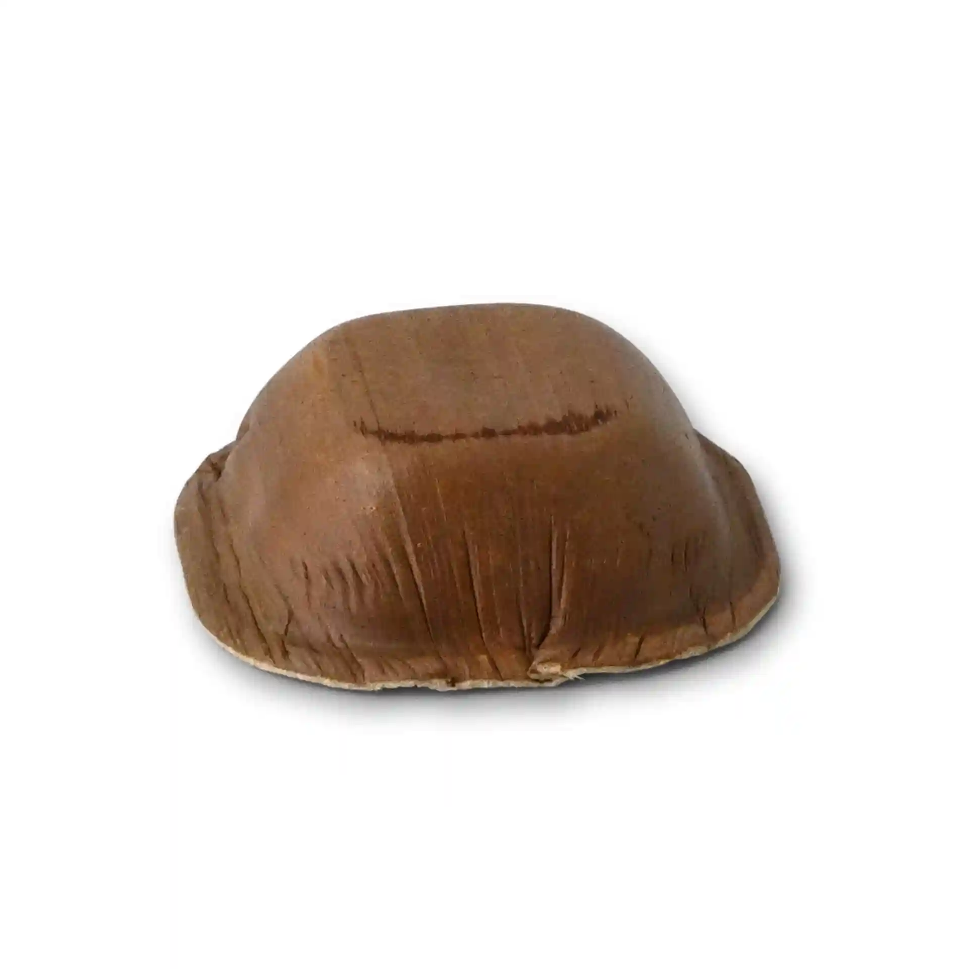 Square palm leaf bowl with a grain color, measuring 56 mm in length and 54 mm in width.