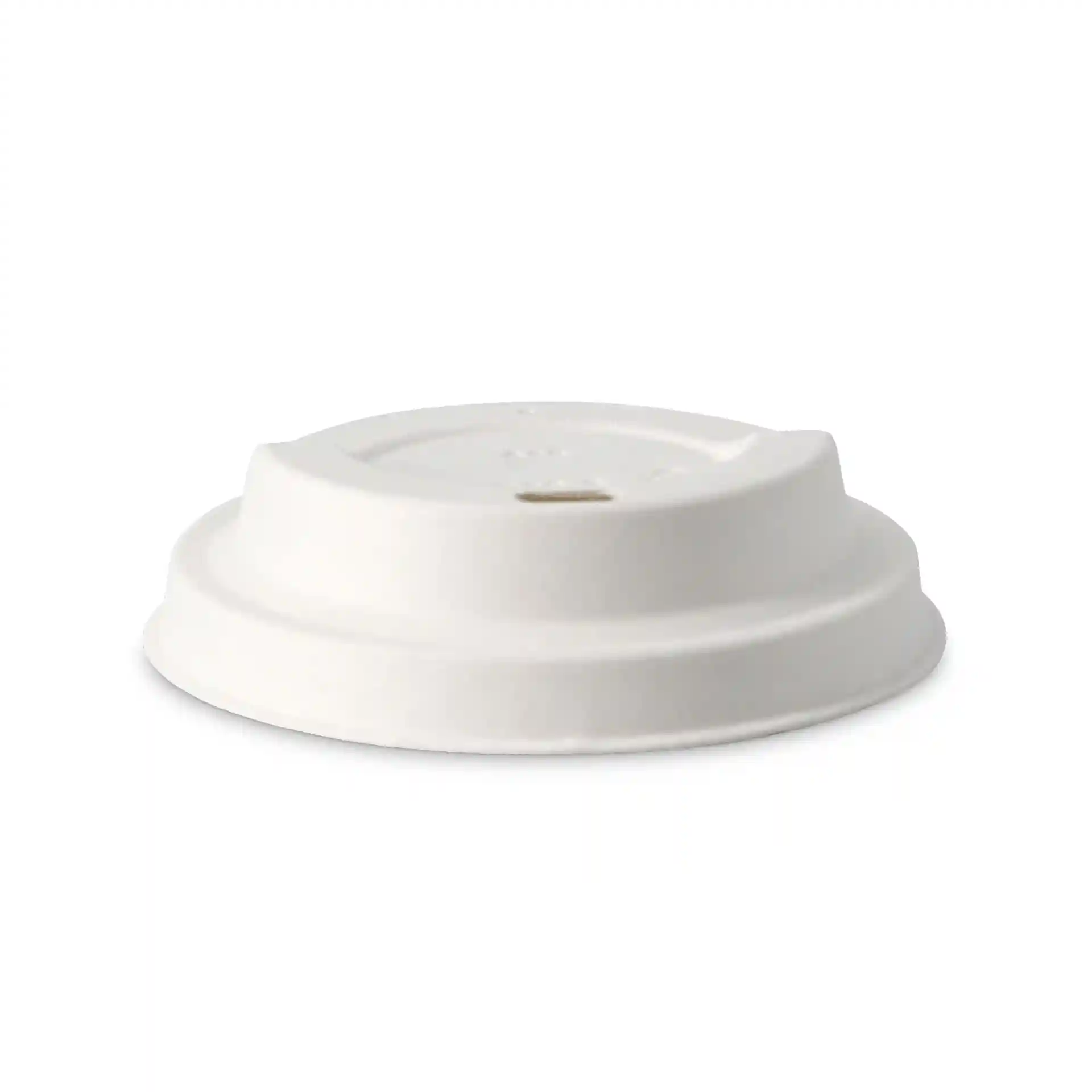 White paperboard lid with a diameter of 80 mm and a drinking opening on top.