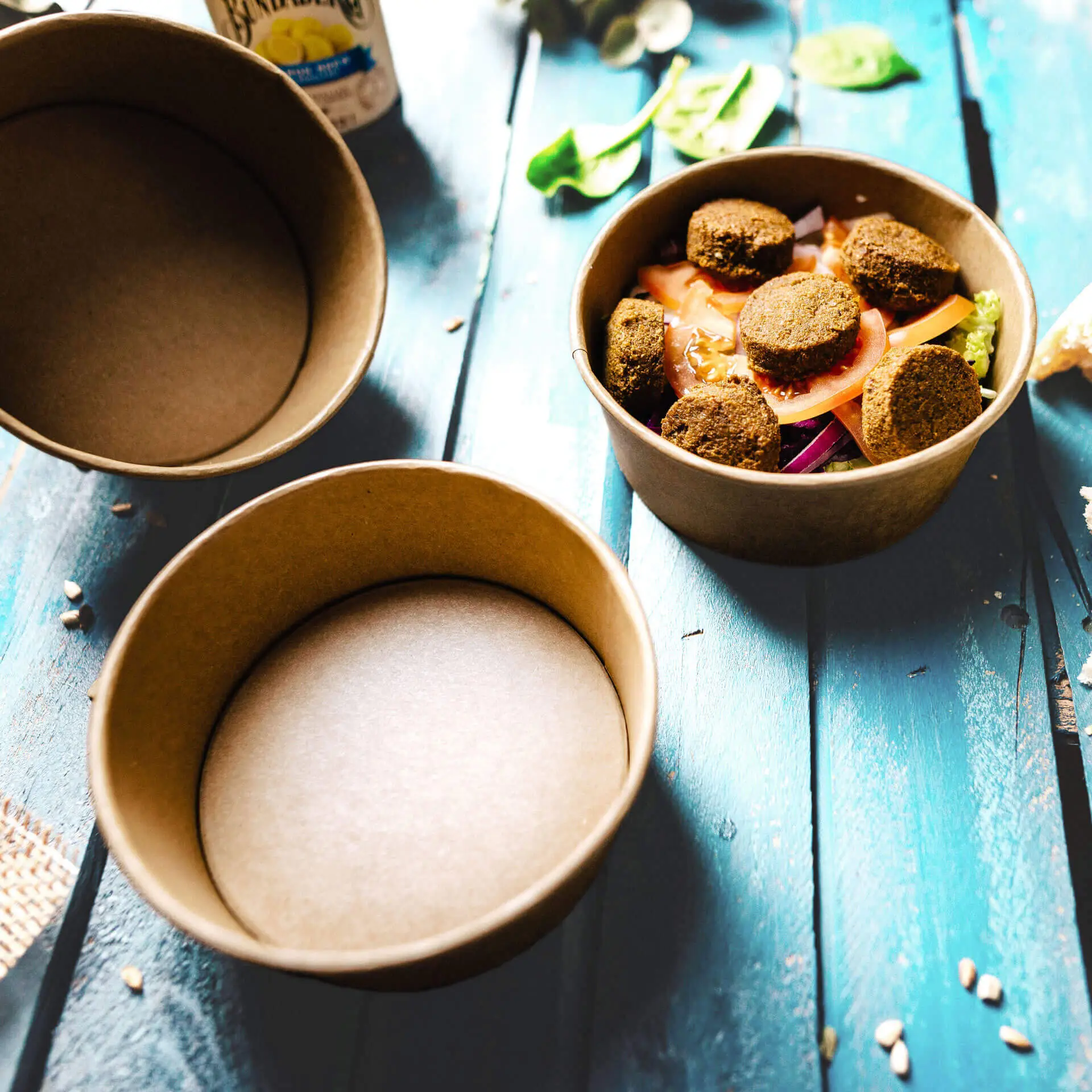 Paper-bowls (eco-friendly coating) 650 ml, Ø 150 mm, brown, round