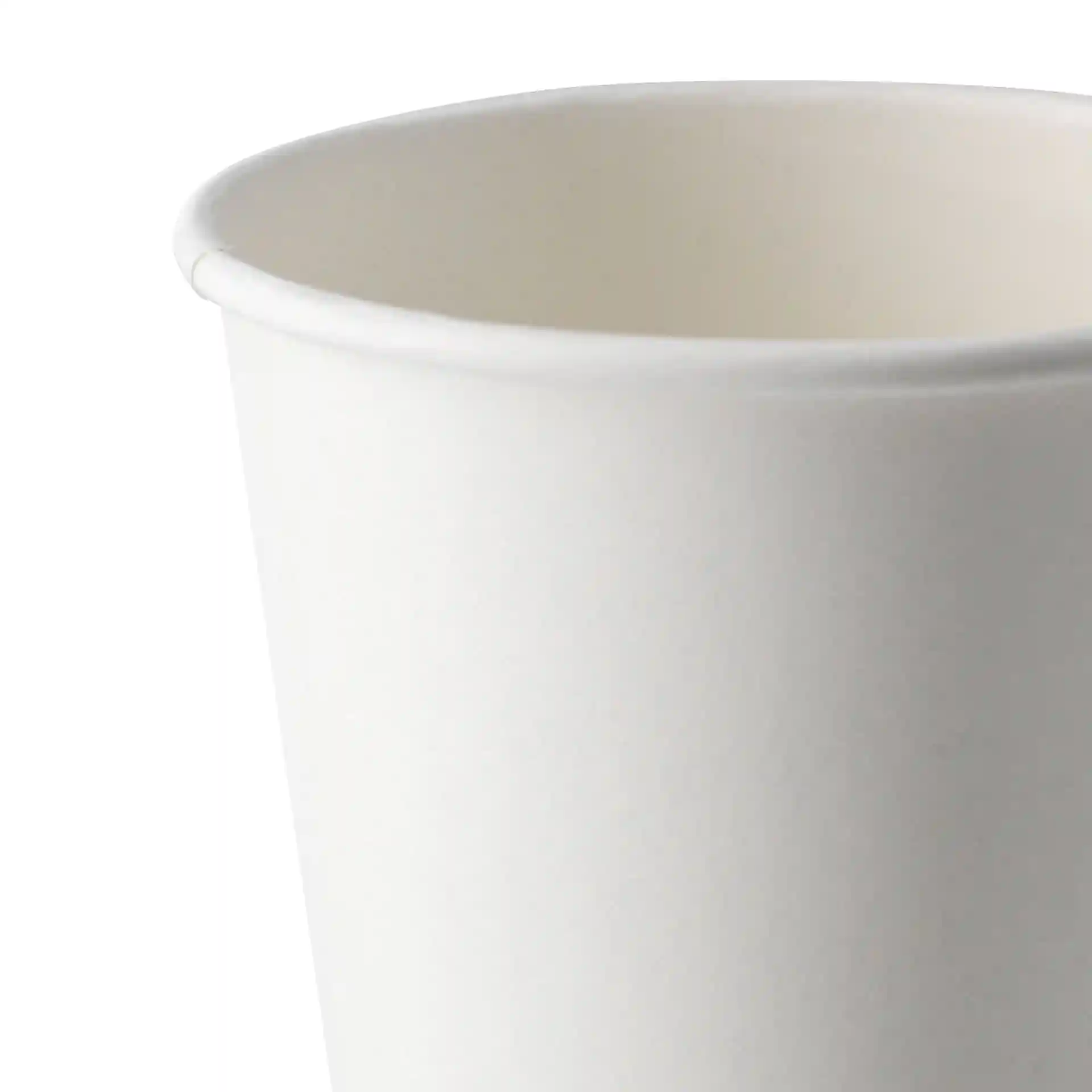 White double wall coffee cup with a diameter of 90 mm and height of 110 mm, shown from the top edge.