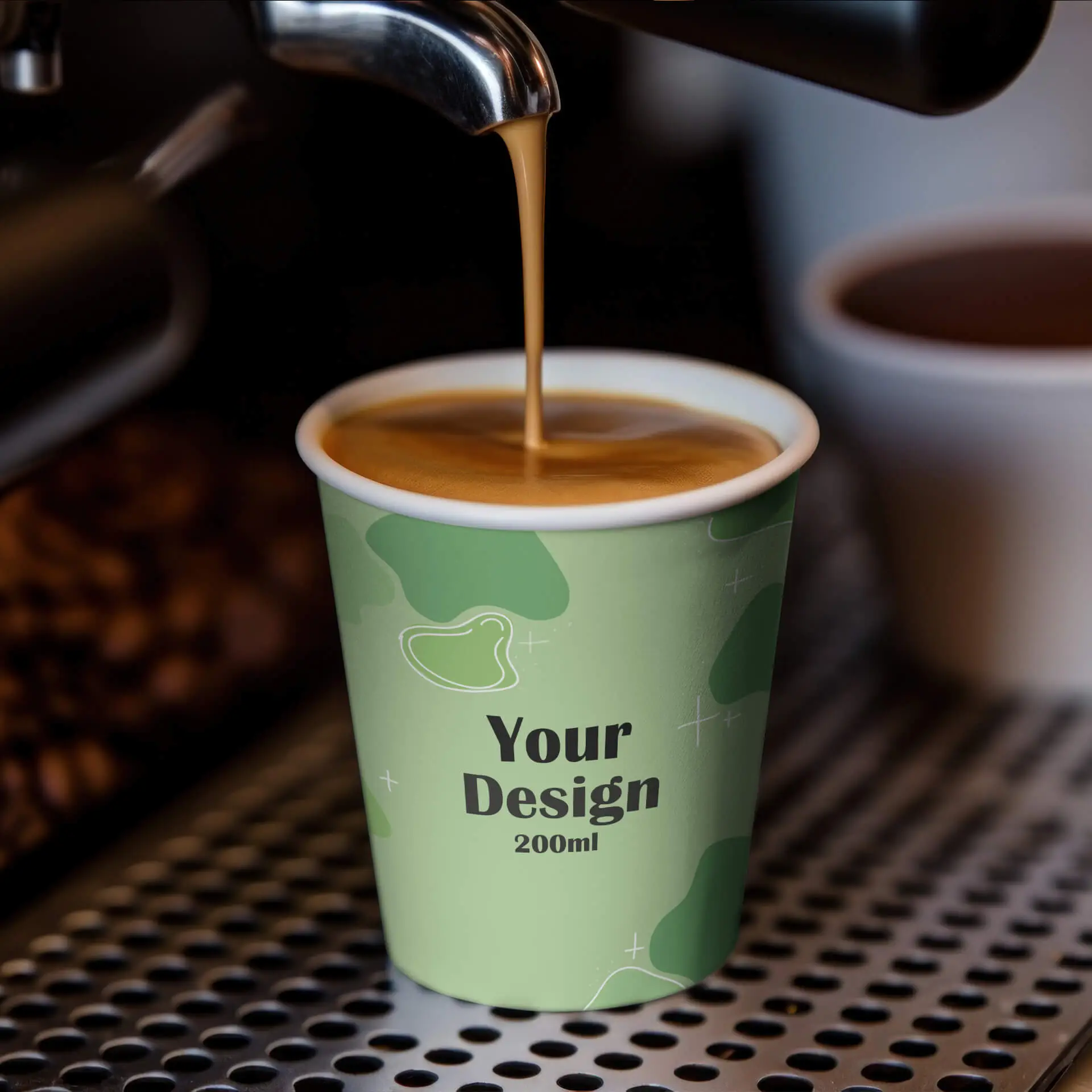 Printed take away coffee cups 200 ml / 8 oz, matt