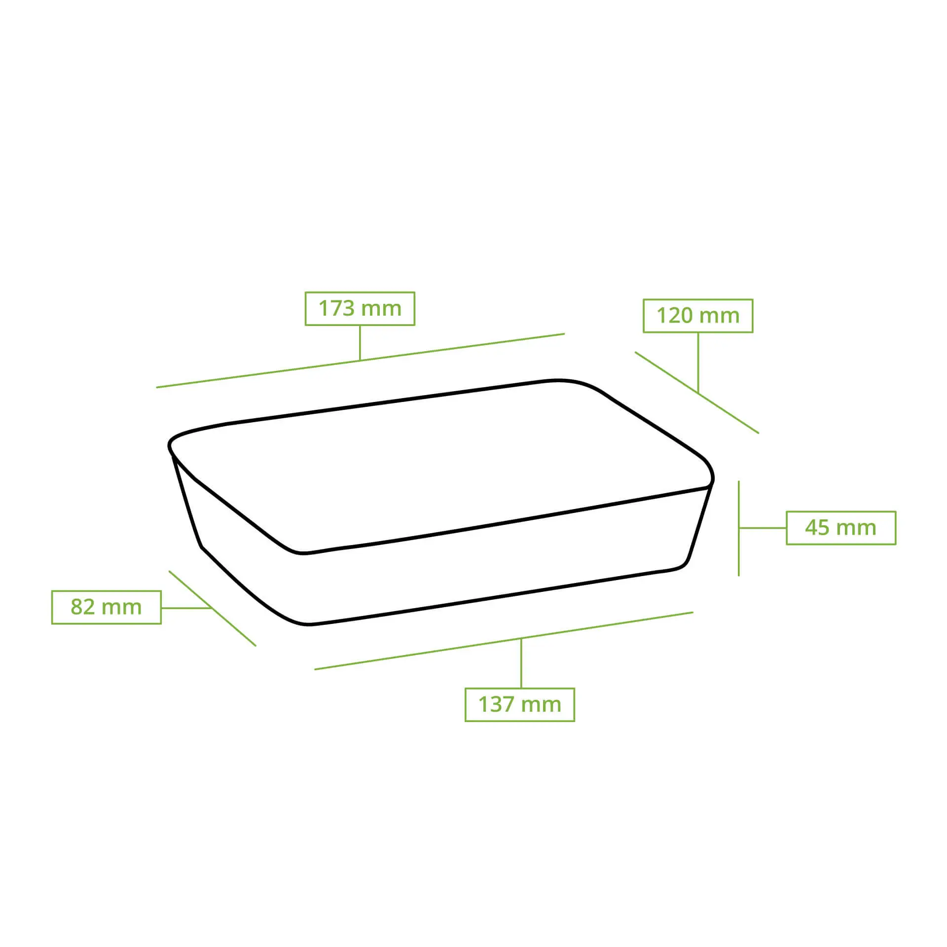 Sugarcane-bowls 17 x 12 x 5 cm 500 ml, rectangular Sugarcane-bowls 17 x 12 x 5 cm 500 ml, rectangular