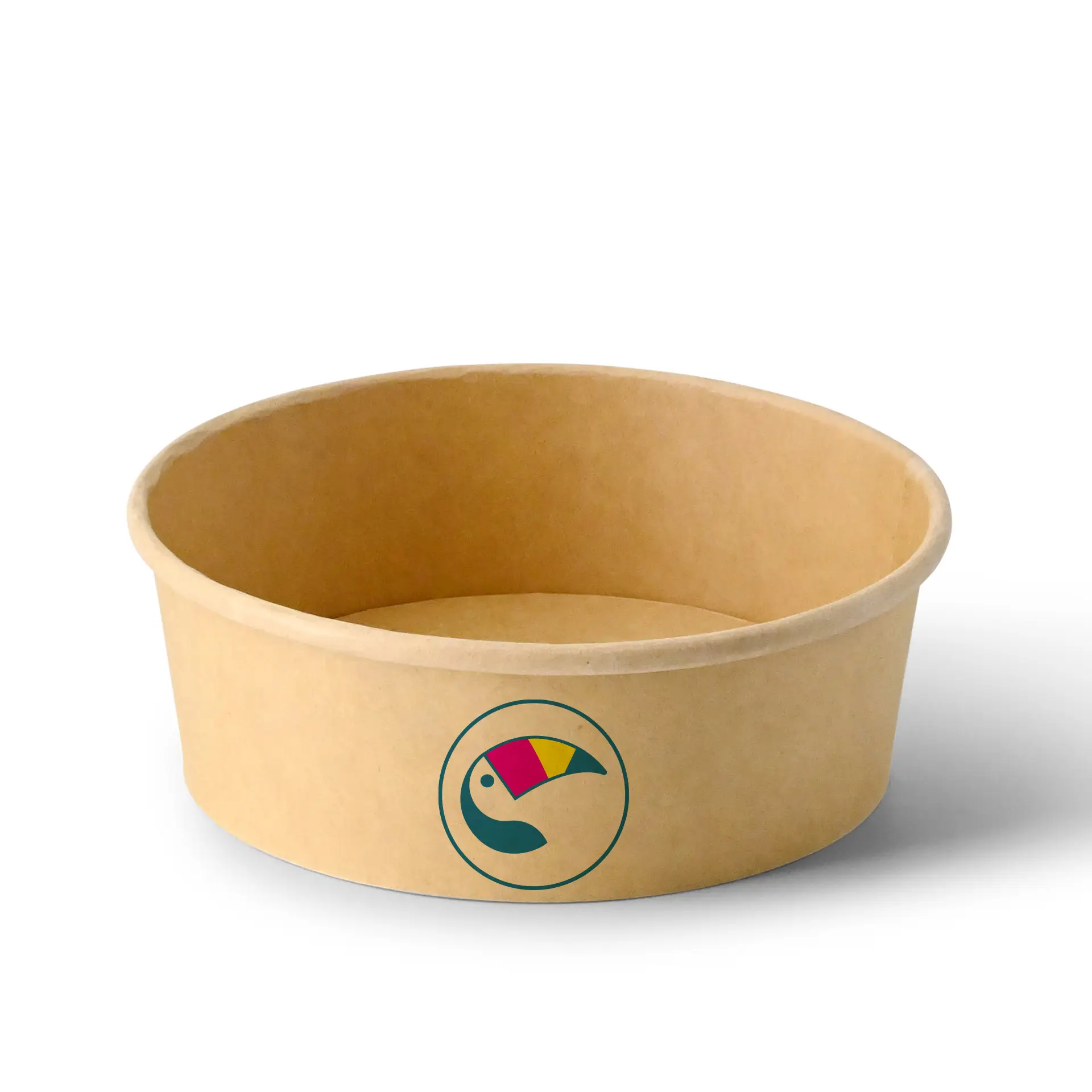 Custom salad bowls / Printed bowls, 400 ml, Ø 150 mm, brown, PLA-coated