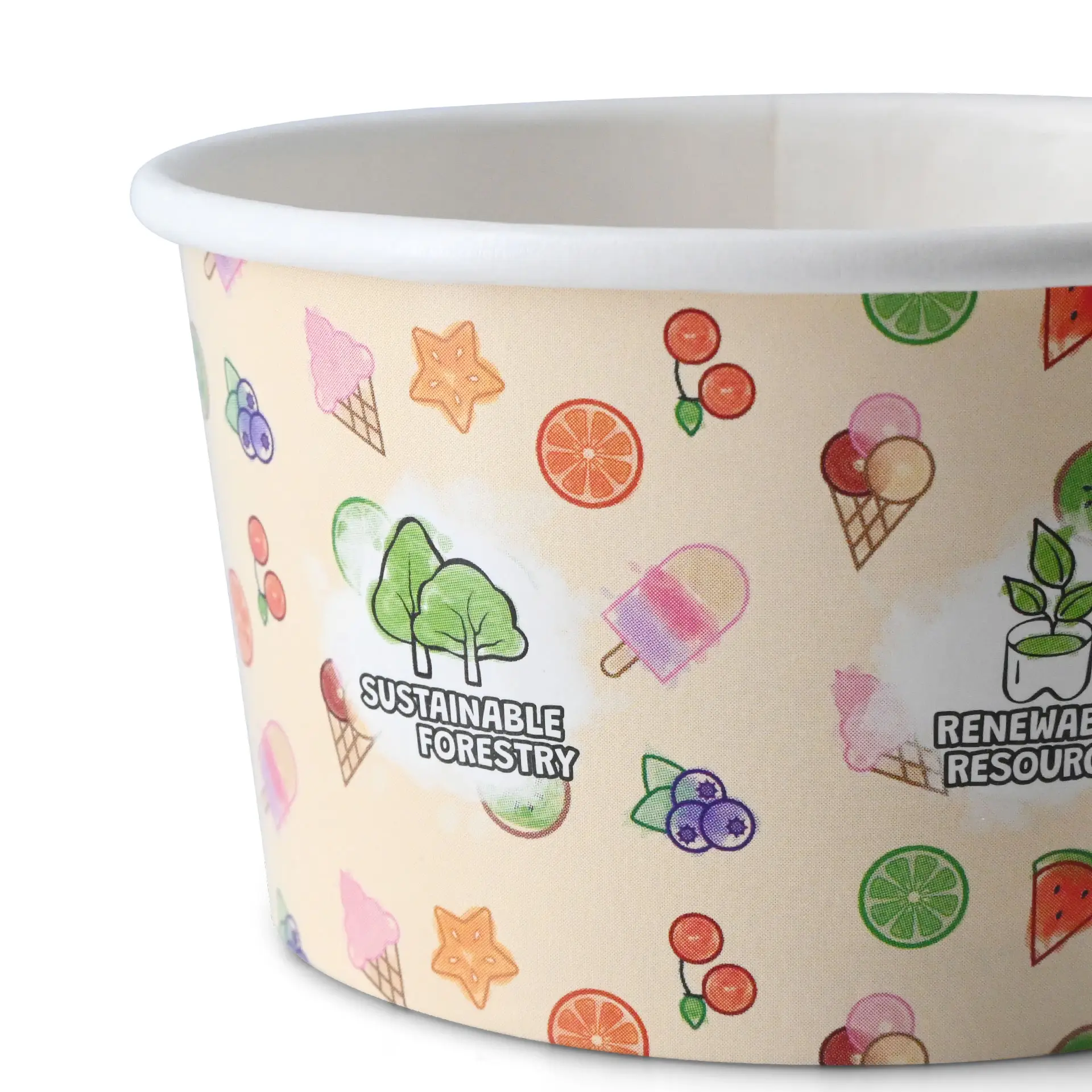 Paper Ice Cream Container 150 ml / 6 oz, yellow Paper Ice Cream Container 150 ml / 6 oz, yellow