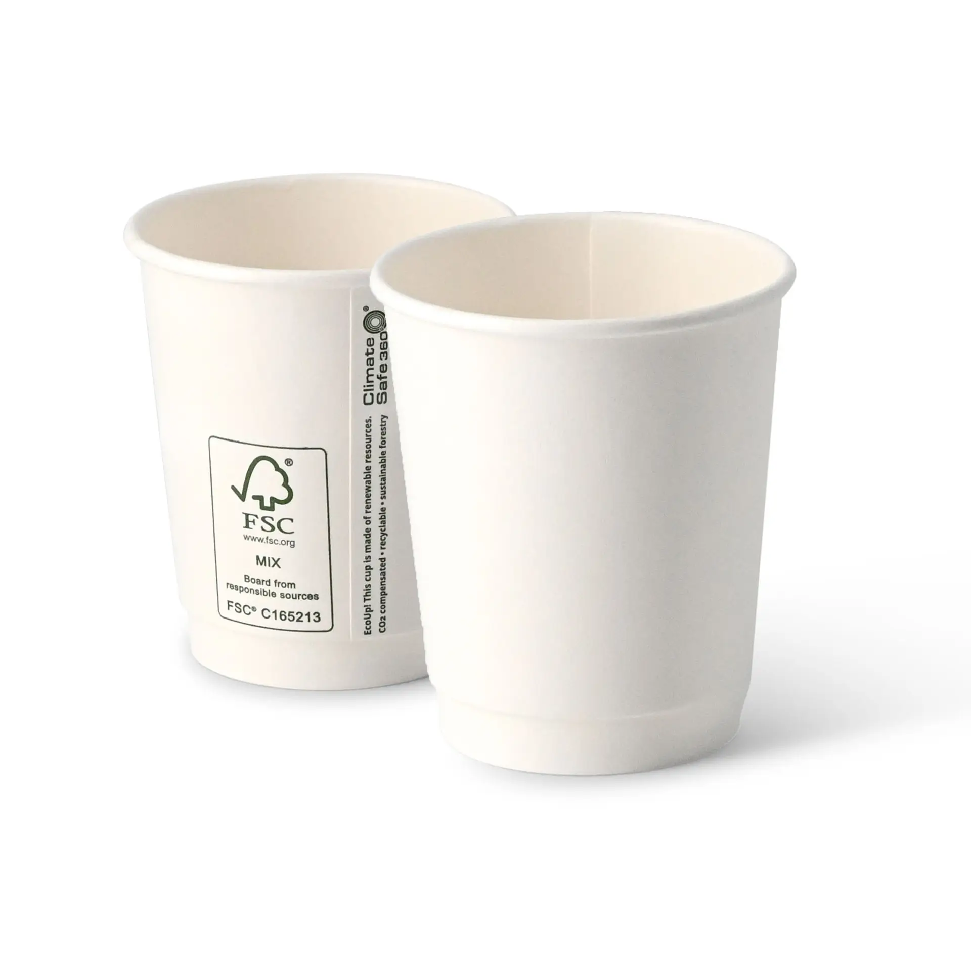 8 oz Takeaway coffee cups double wall, Ø 80 mm, white