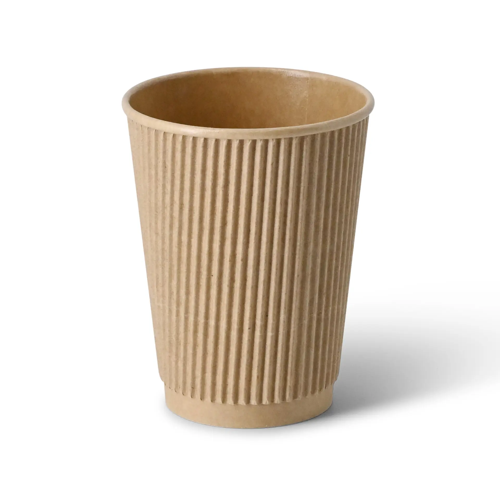 12 oz Takeaway coffee cups / Ripple cups, Ø 90 mm, kraft dhd048531-riffelbecher-kaffee-to-go-becher-300-ml-12-oz-90-mm-braun-1
