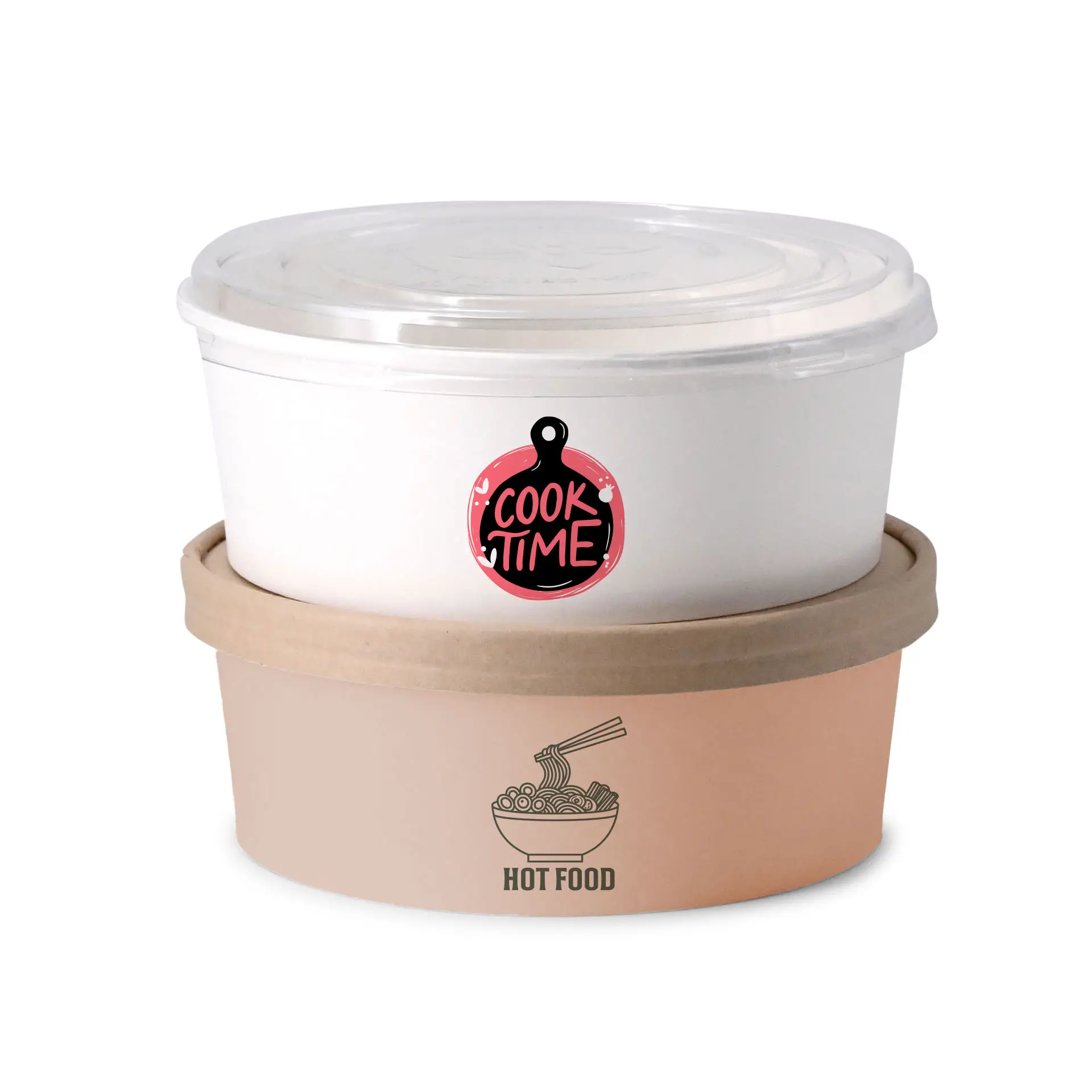 Salatschalen bedrucken / Bowls bedruckt, 1000 ml, Ø 185 mm, weiß, PE-beschichtet