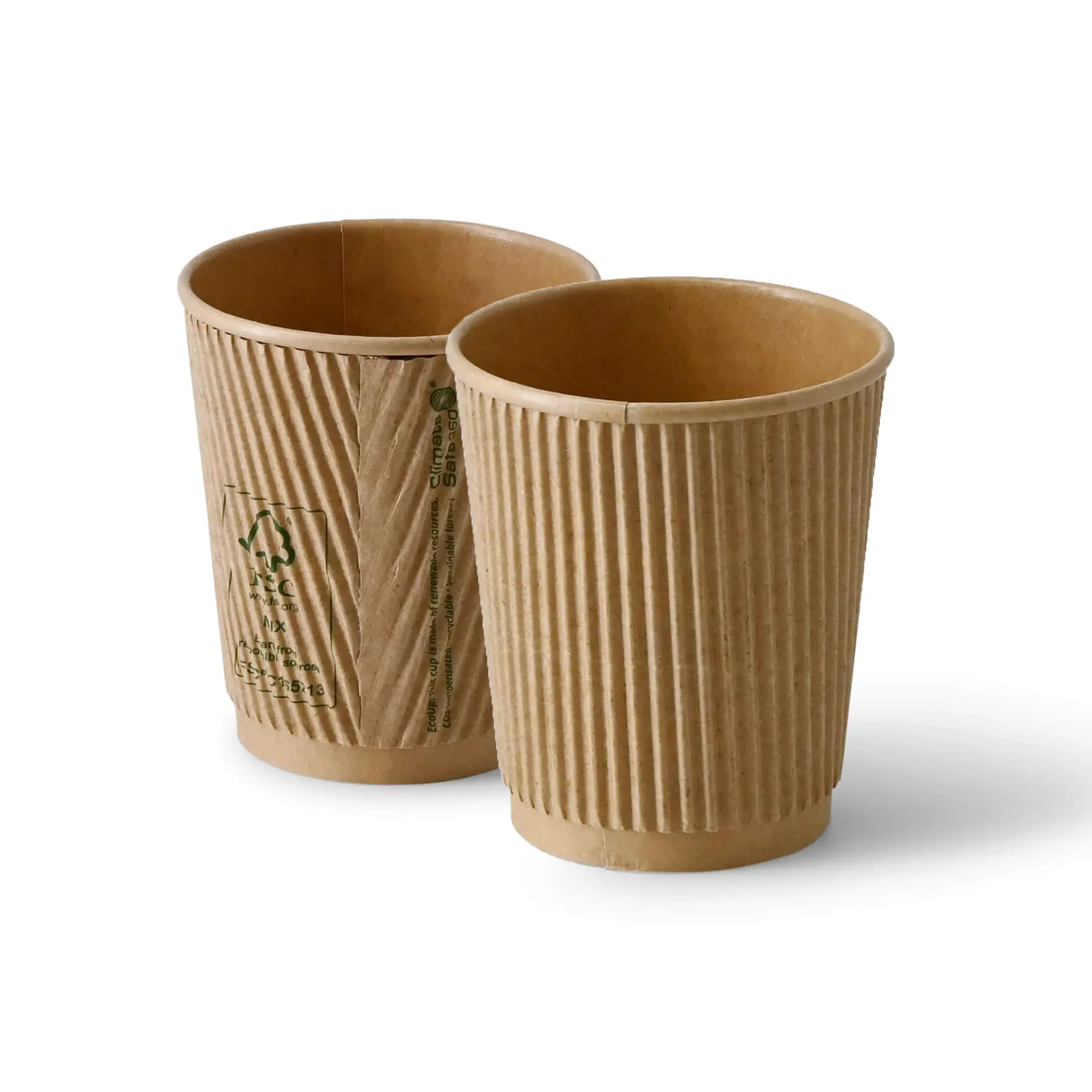 Riffelbecher / Kaffee to go Becher 200 ml / 8 oz, Ø 80 mm, braun Riffelbecher / Kaffee to go Becher 200 ml / 8 oz, Ø 80 mm, braun