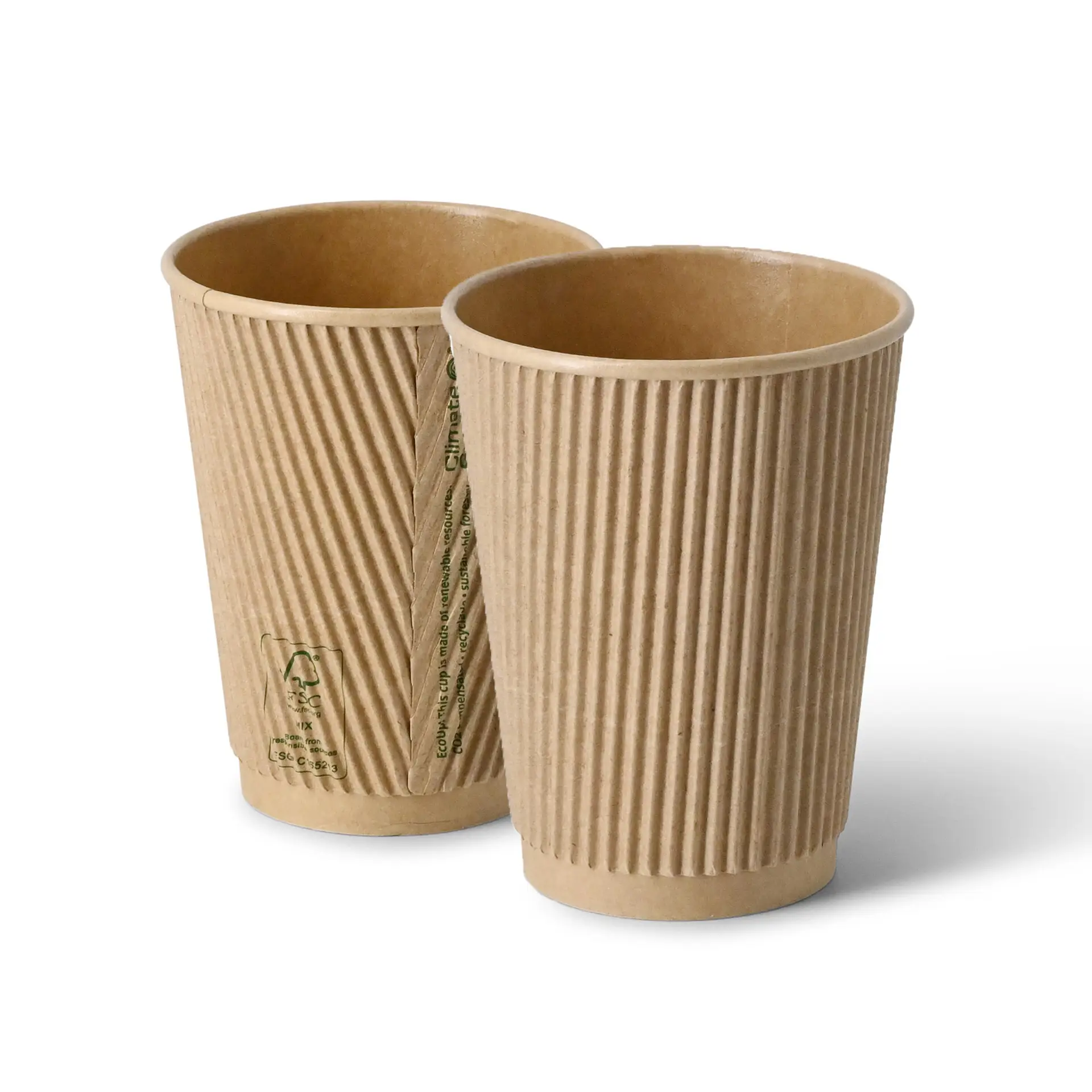 Riffelbecher / Kaffee to go Becher 300 ml / 12 oz, Ø 90 mm, braun Riffelbecher / Kaffee to go Becher 300 ml / 12 oz, Ø 90 mm, braun