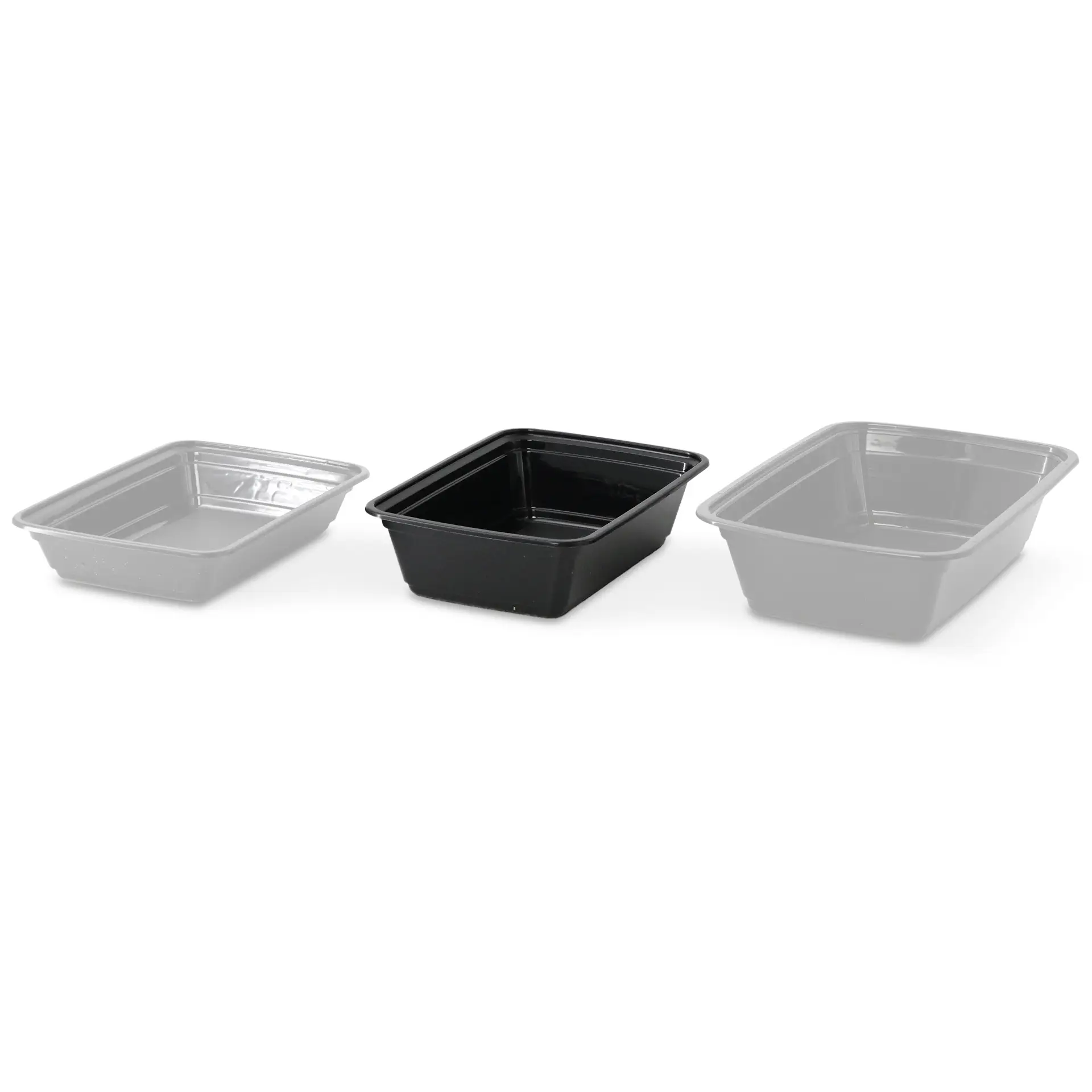 Reusable container made of PP 700 ml, rectangular, black