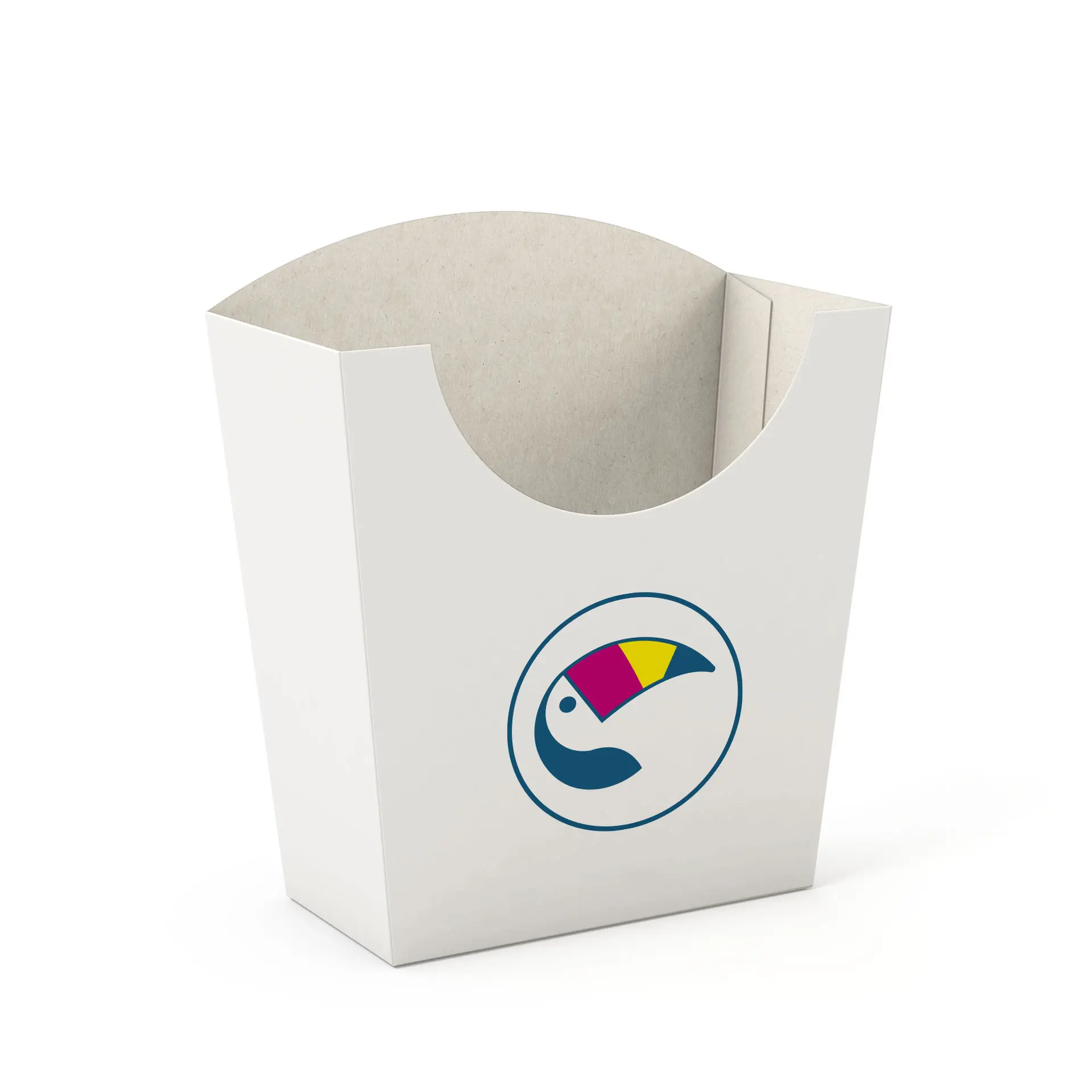 Pommes Schütten bedruckt, 10 x 5 x 11,3 cm, weiß, rechteckig