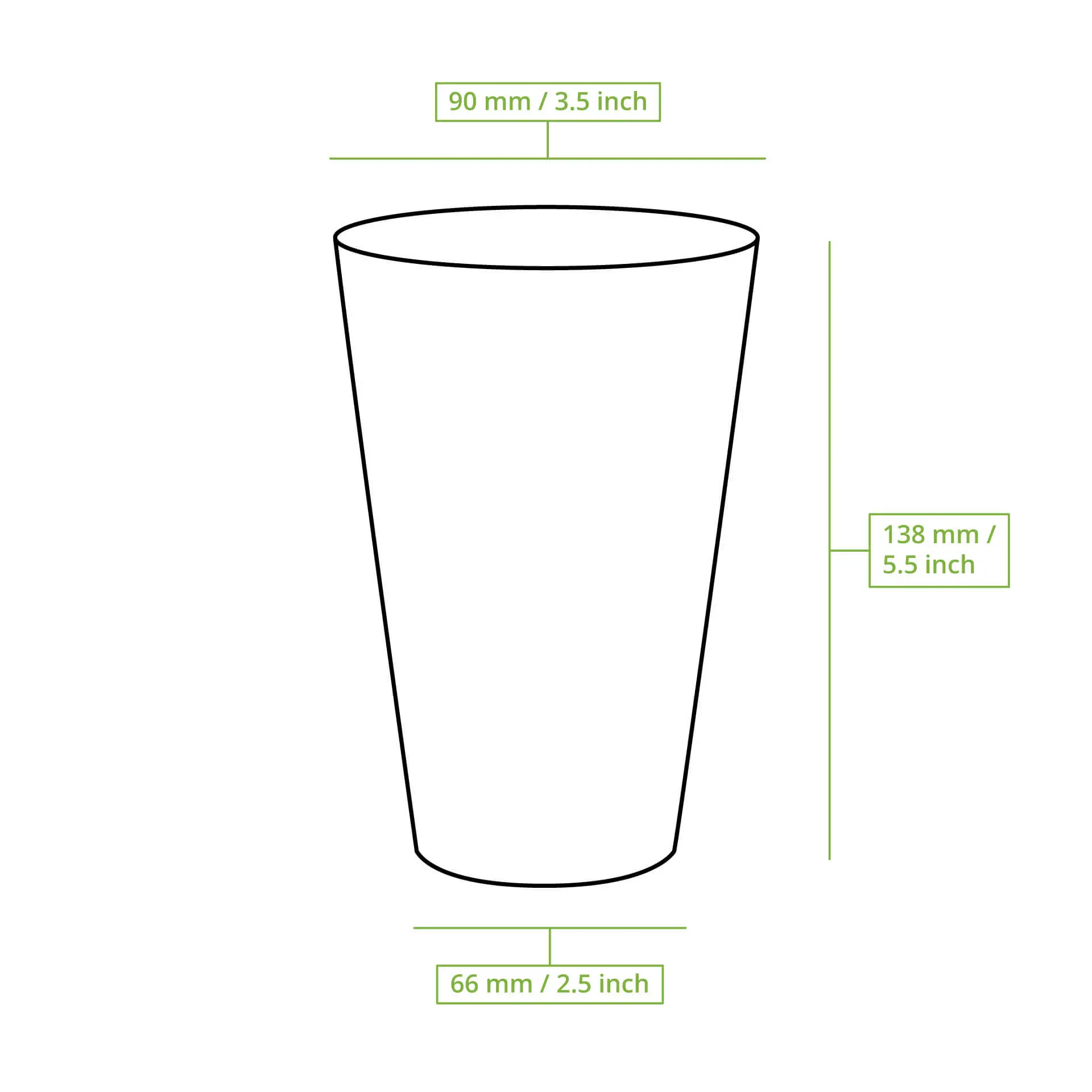 Mehrwegbecher 500 ml, Ø 90 mm, PP, transparent Mehrwegbecher 500 ml, Ø 90 mm, PP, transparent