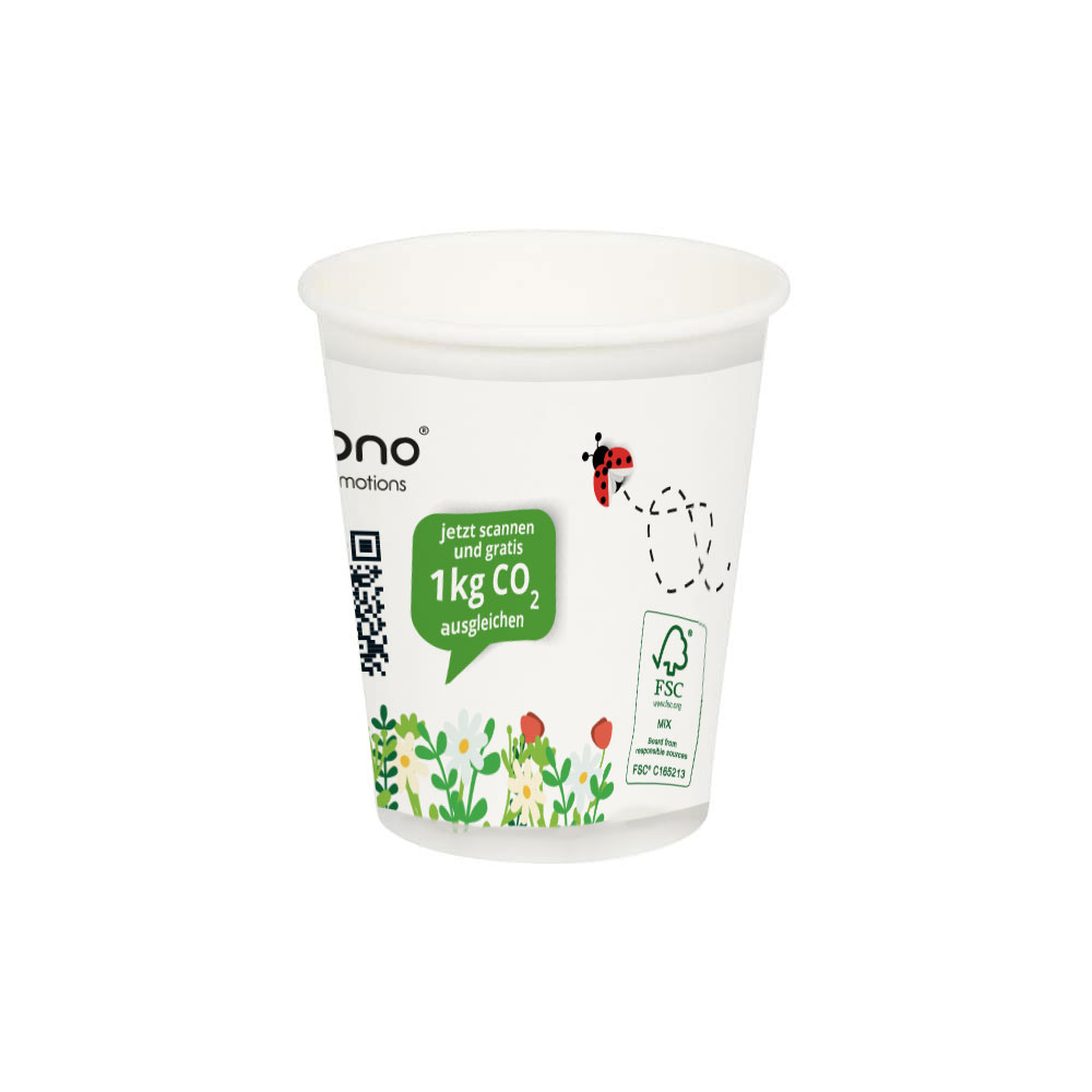 Pappbecher CO2-Kompensation "Ecobono" 200 ml / 8 oz