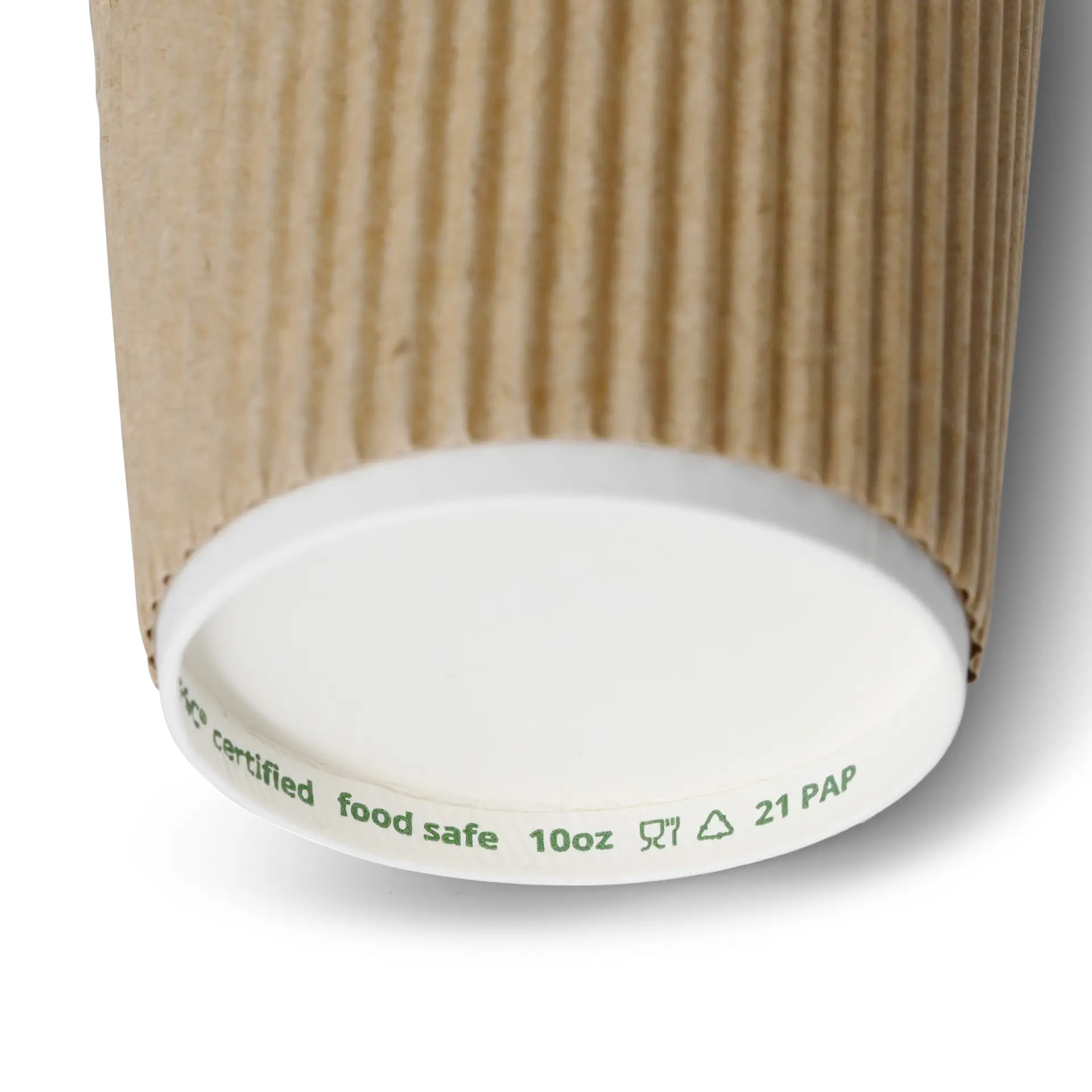 10 oz Takeaway coffee cups / Ripple cups, Ø 90 mm, kraft dhd04926-riffelbecher-coffee-to-go-becher-250-ml-10-oz-90-mm-braun-innen-weiss-4