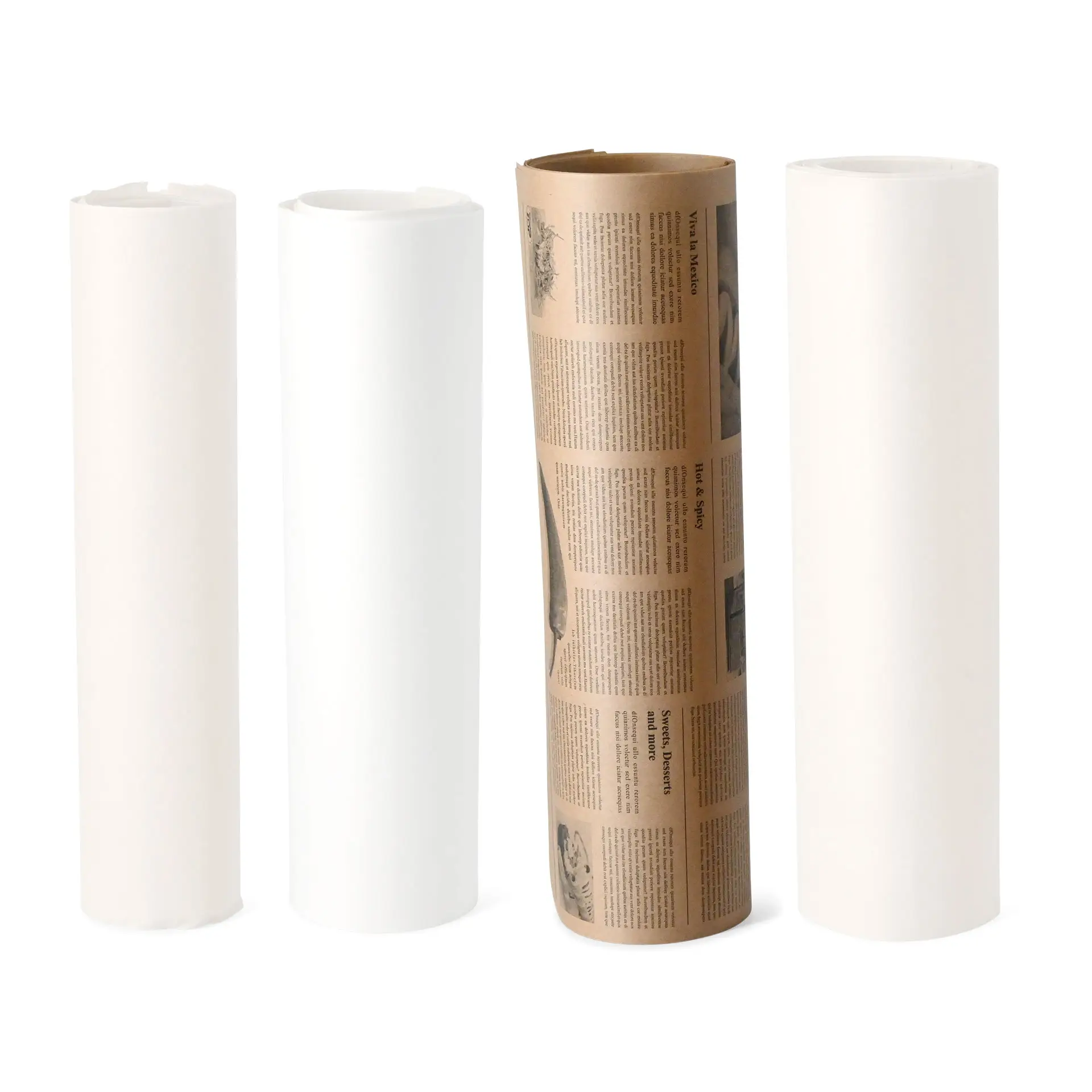 Greaseproof paper 50 x 37.5 cm, newspaper look, kraft