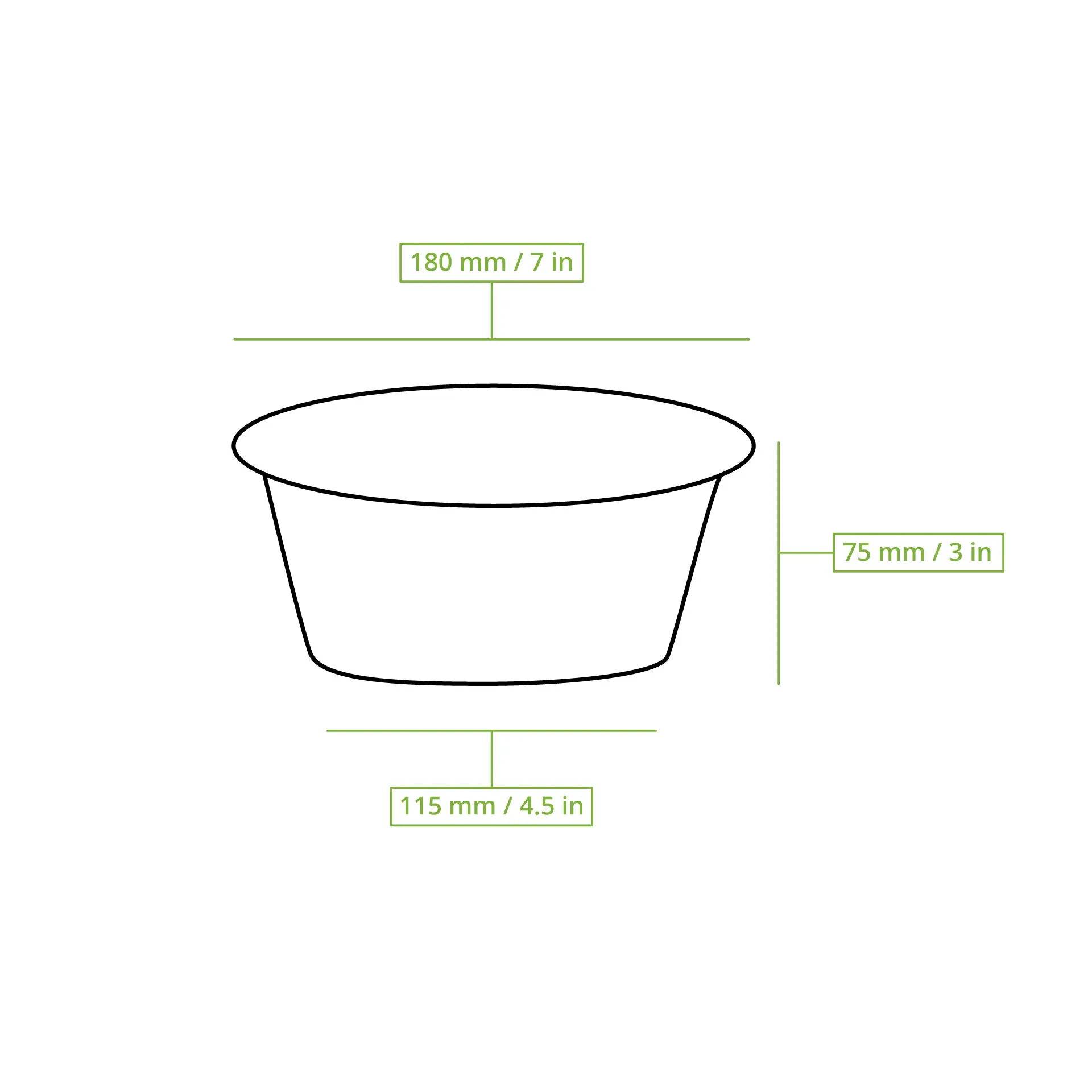 Reusable container made of PP 1000 ml, deep, black