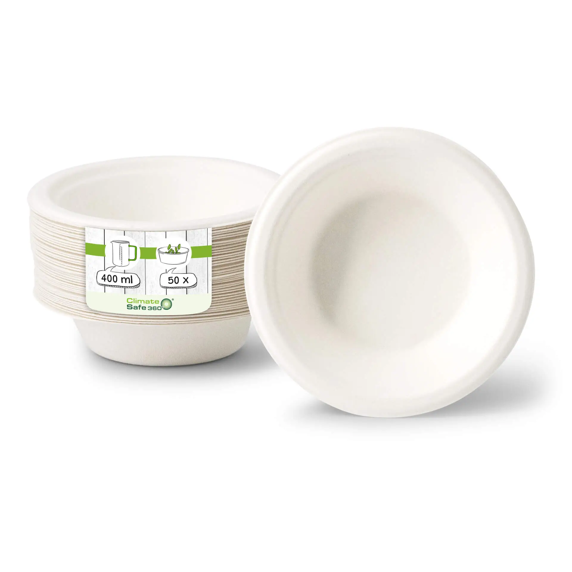 400 ml, Sugarcane bowls, round