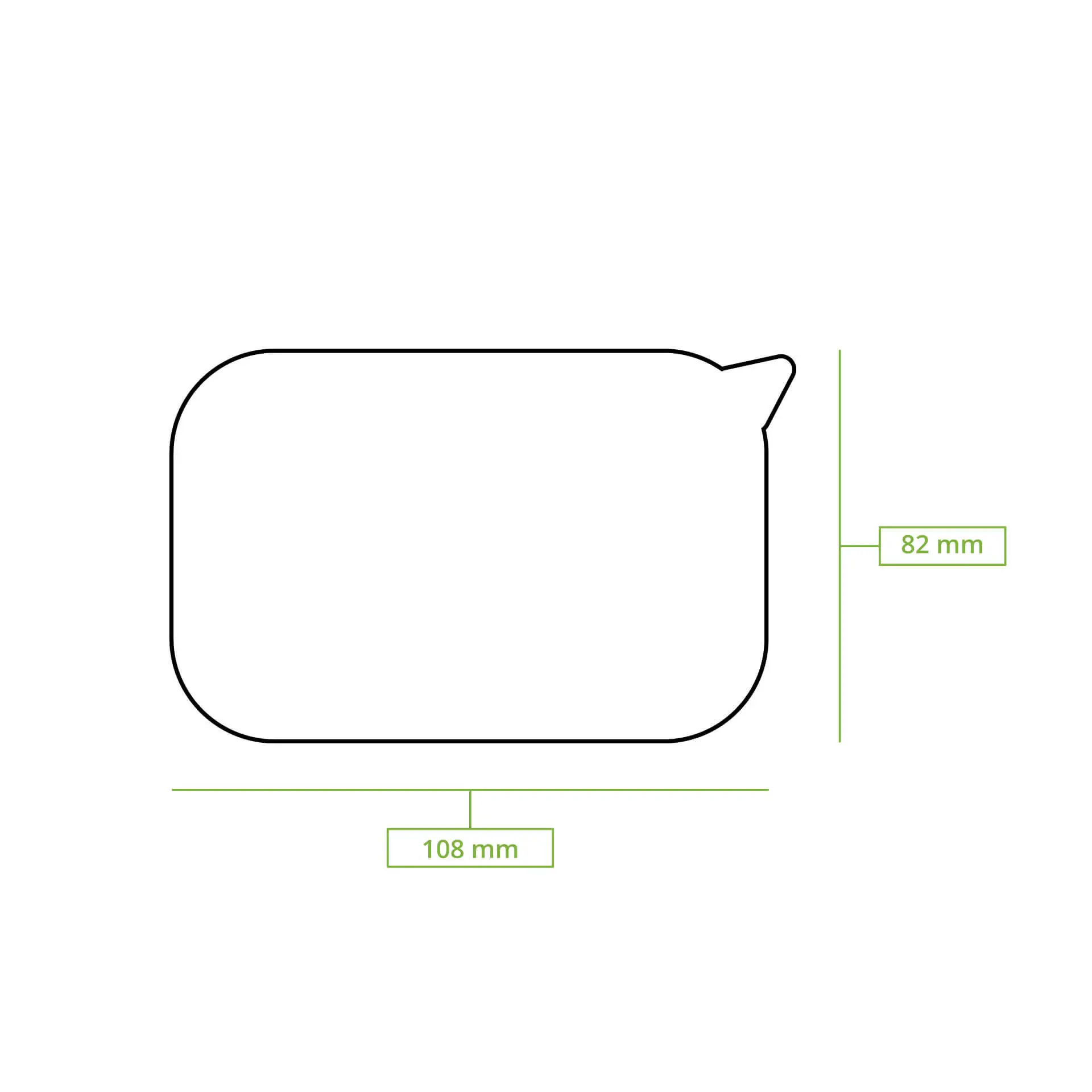 rPET lids 11 x 8 cm, clear, rectangular
