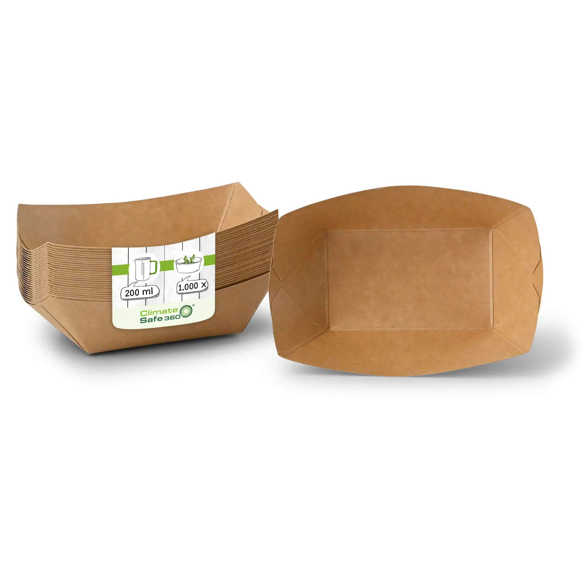 Cardboard Snack Tray (coated) 200 ml, 13 x 10 x 3 cm, brown
