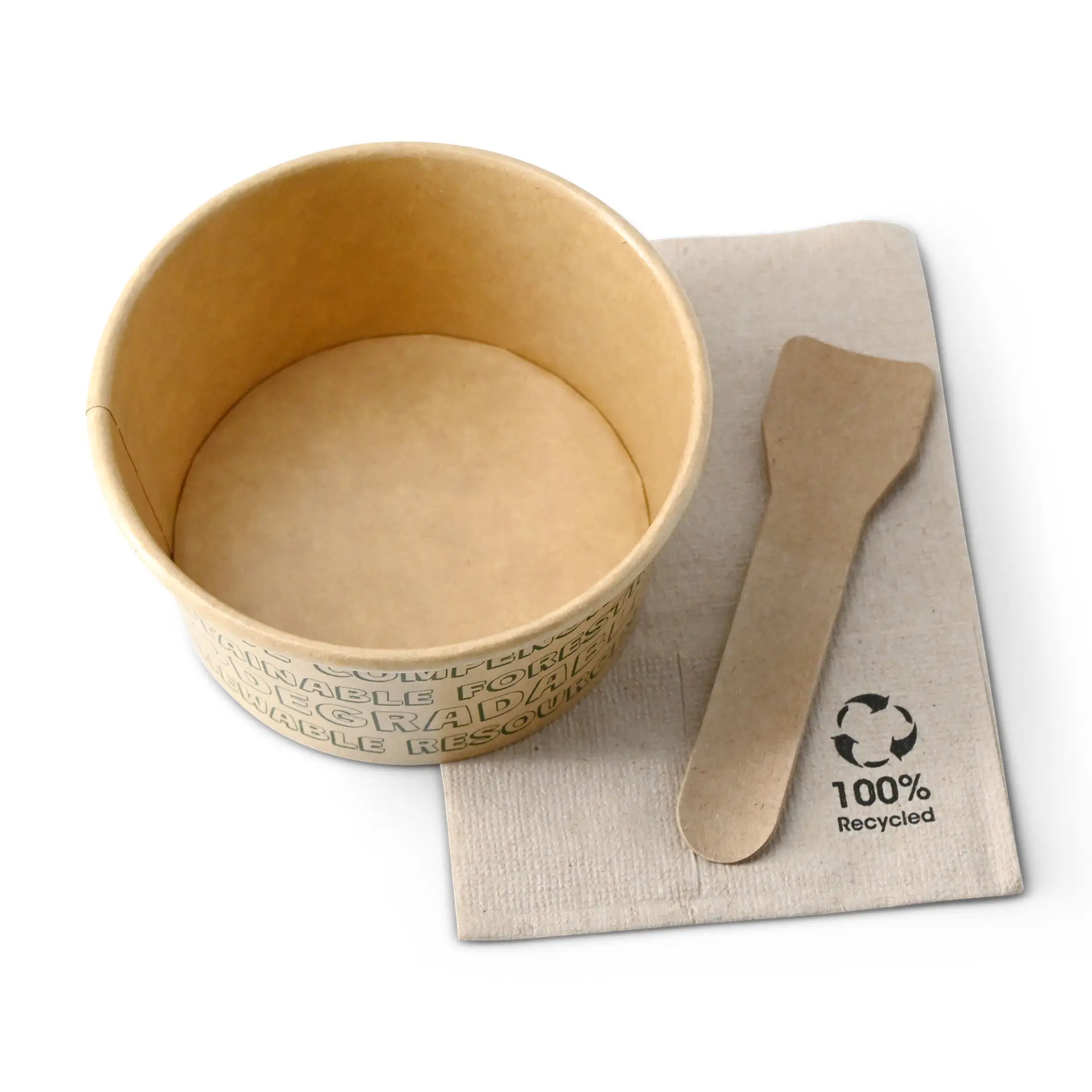 6 oz, max. 7.5 oz Paper Ice Cream Cups S, Ø 92 mm, brown