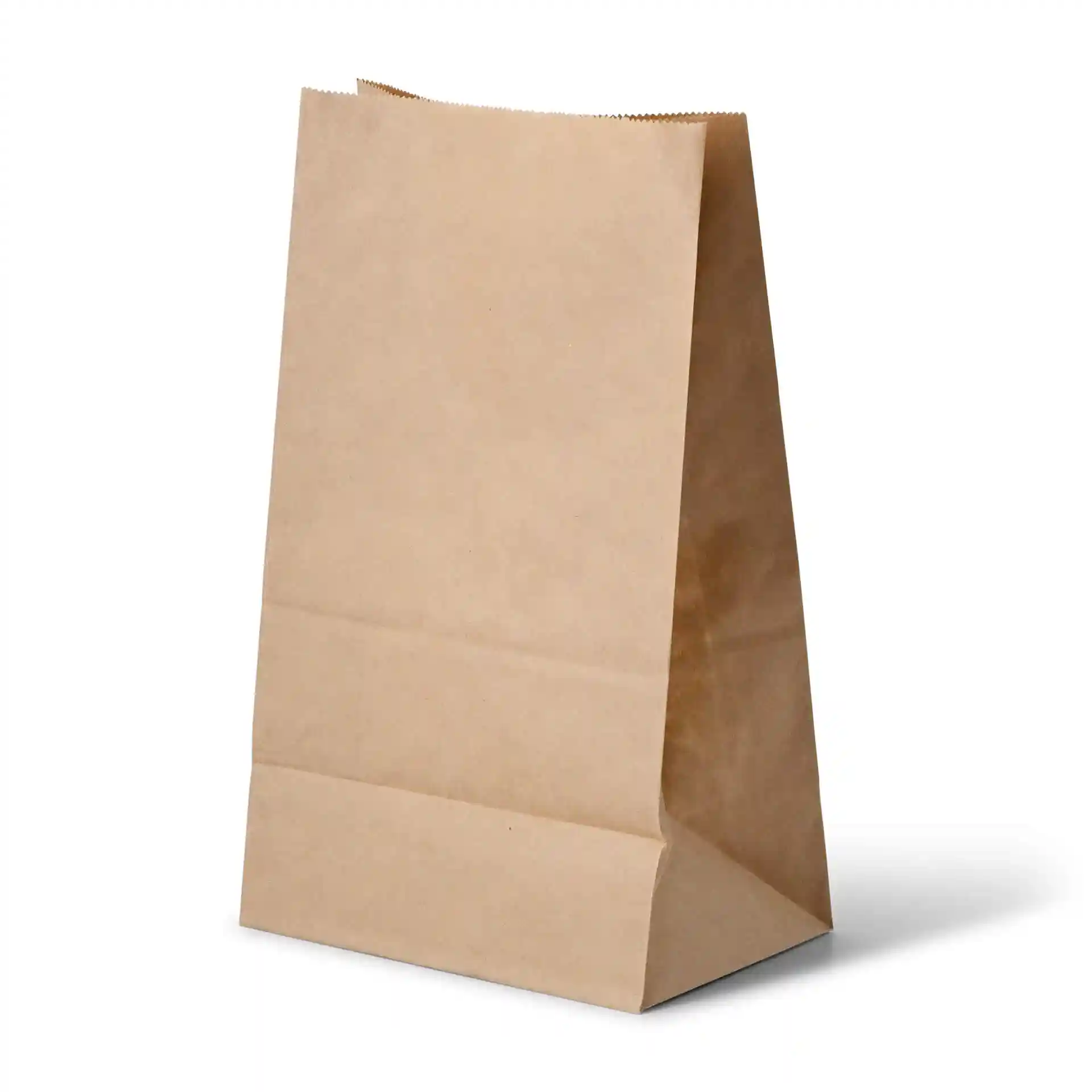 Brown kraft paper bag with a block bottom and a PLA viewing window, measuring 15 x 10 x 25 cm.