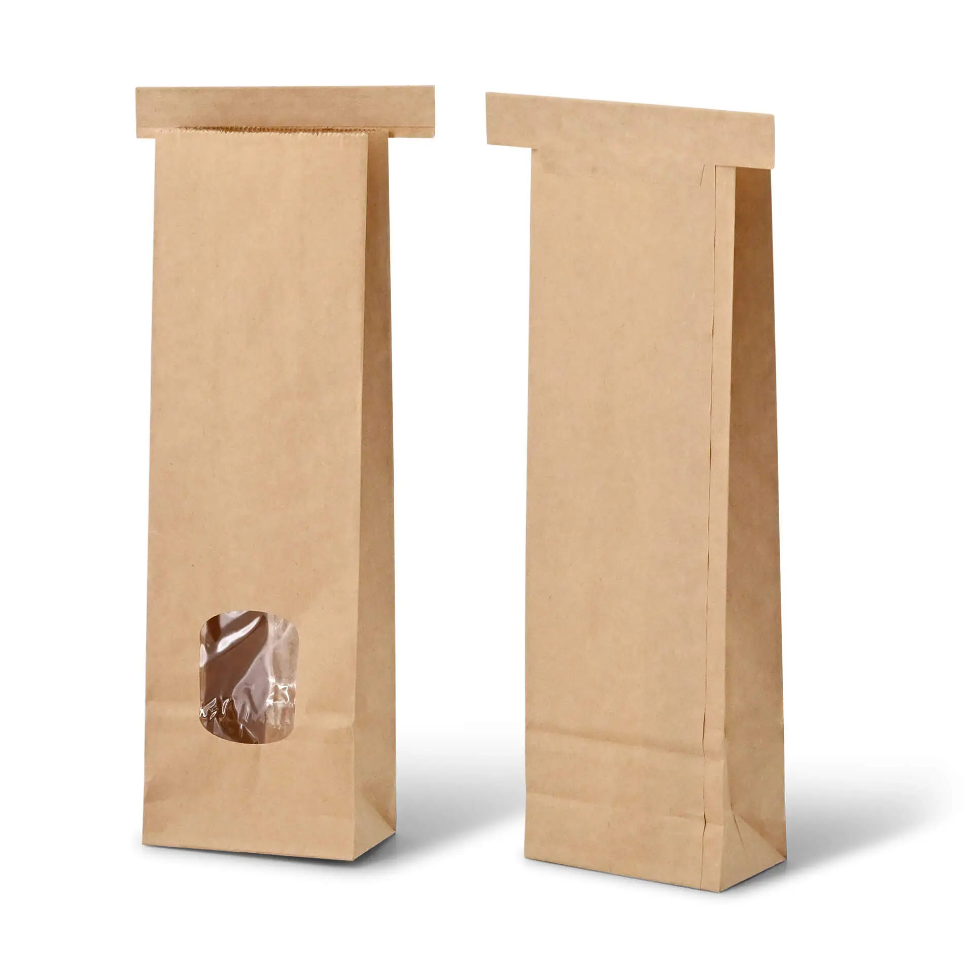 Blockbeutel m. Fenster XS, 7,5 x 4,5 x 24 cm, PP-Folie, braun, Clipband, Kraftpapier dre03990-blockbeutel-m-fenster-xs-75-x-45-x-24-cm-pp-folie-braun-clipband-kraftpapier-2