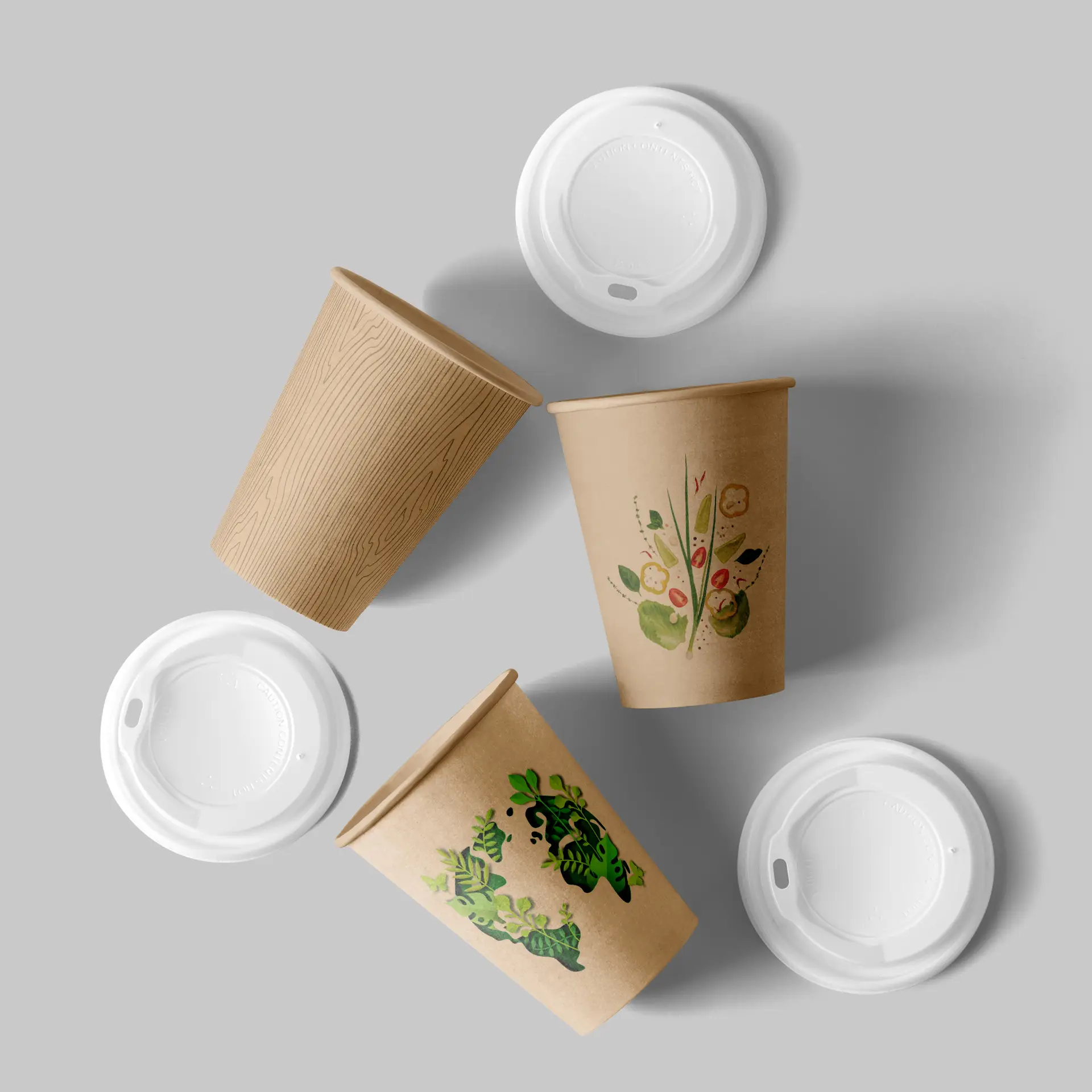 Pappbecher mit Logo (einwandig), 200 ml / 8 oz, braun, wasserbasierte Beschichtung