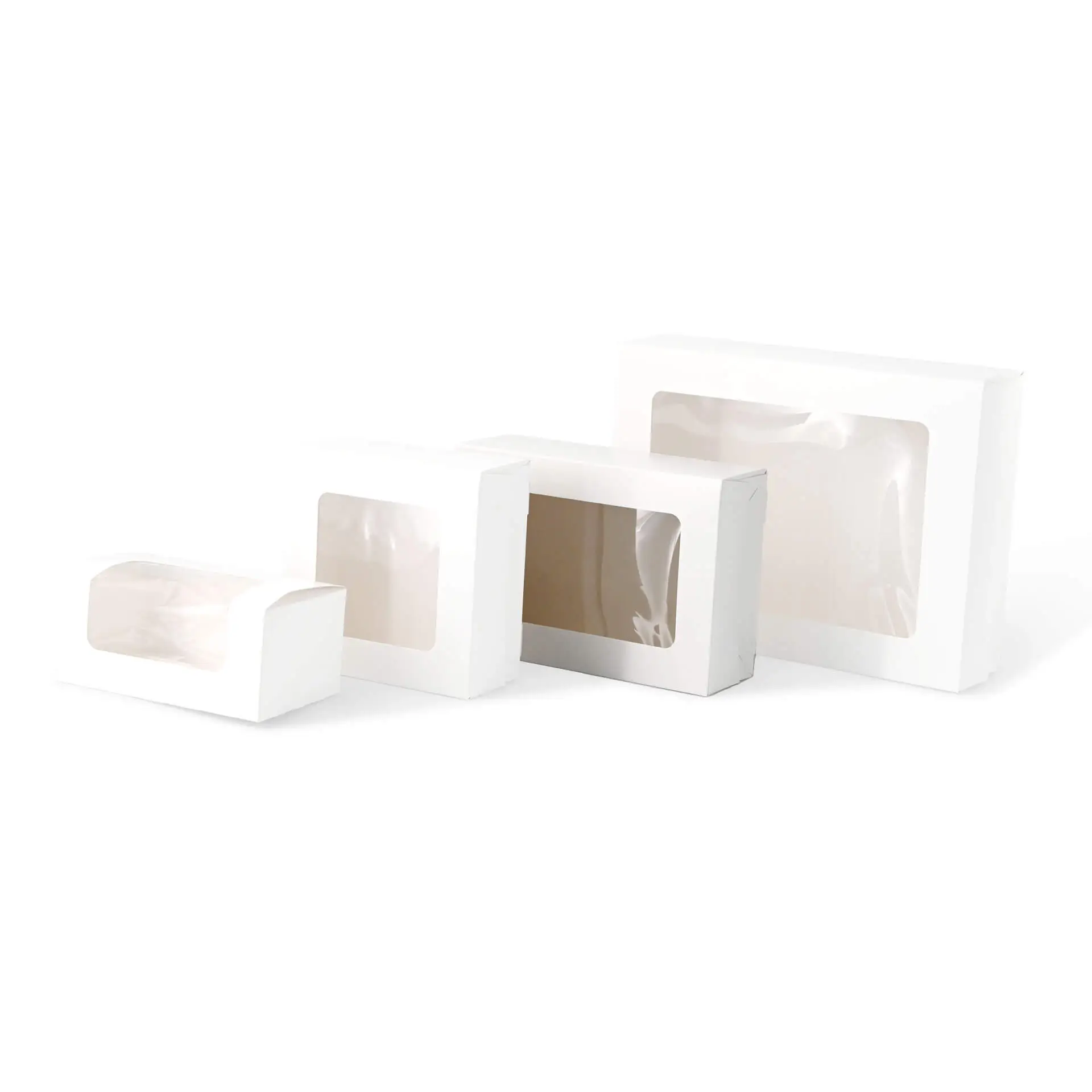 Cupcake boxes (6-pack), cellulose window, white Cupcake boxes (6-pack), cellulose window, white